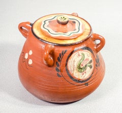 Painted and Glazed Terracotta Vase Signed Renzo Igne, Italy, 70s/80s