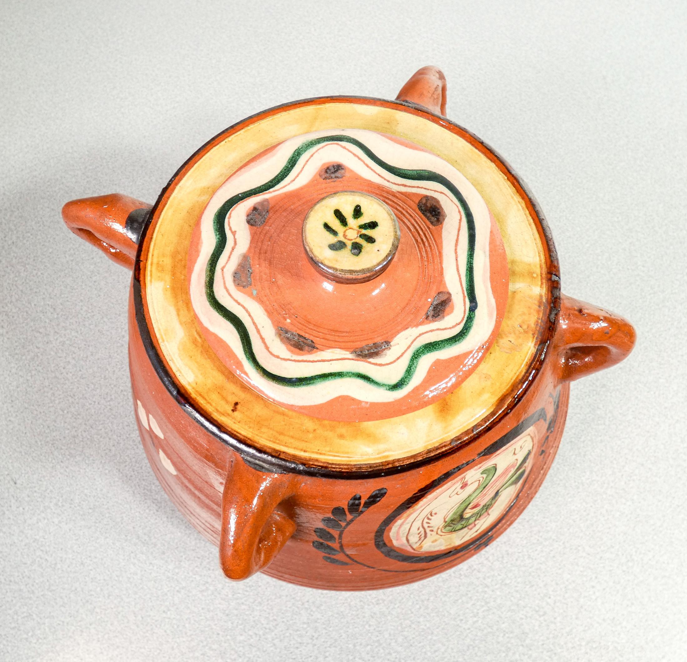 Italian Painted and Glazed Terracotta Vase Signed Renzo Igne, Italy, 70s/80s For Sale