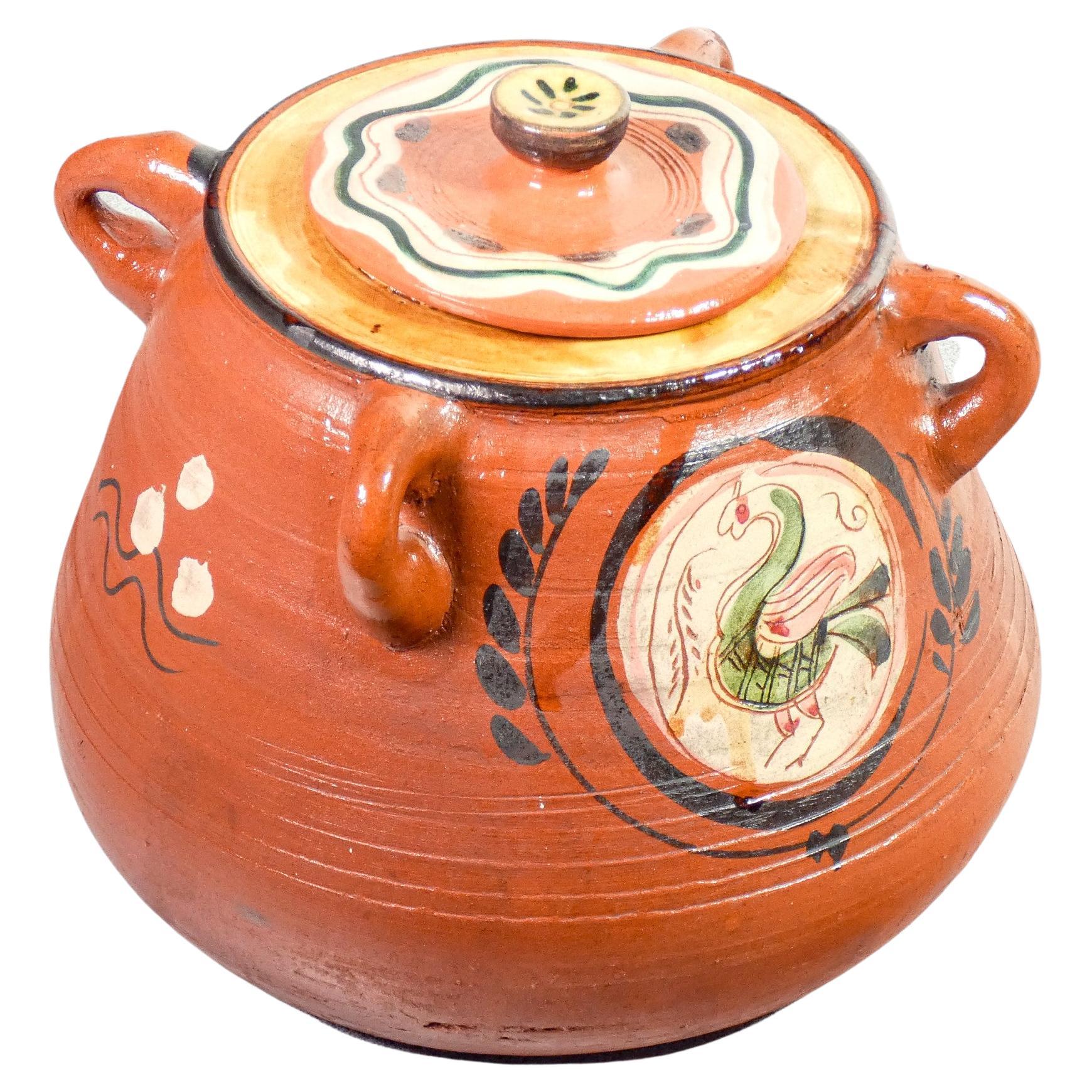Vase en terre cuite peinte et émaillée signé Renzo IGNE. Italie, années 70/80 en vente