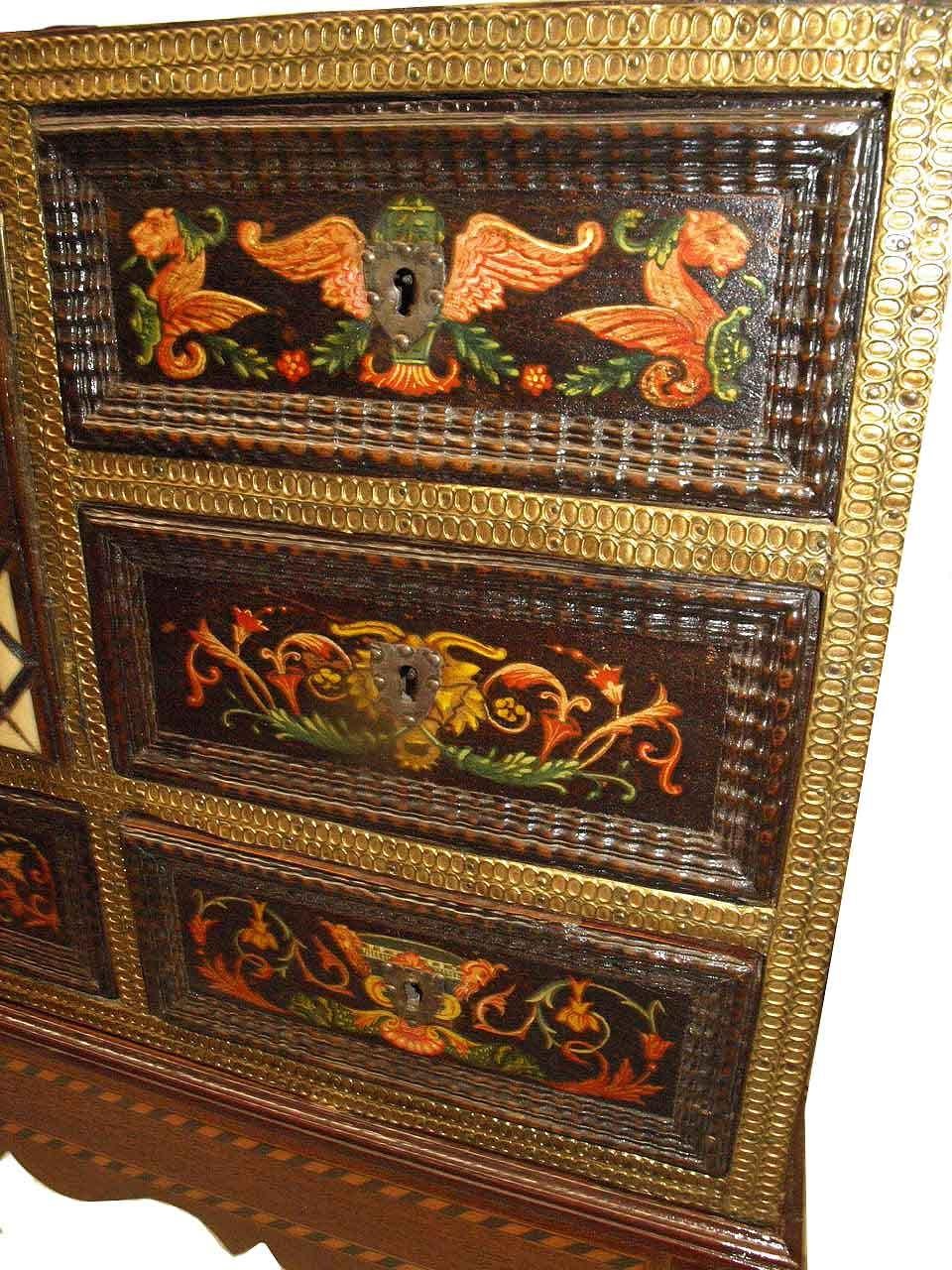 Painted and Inlaid Italian Cupboard on Stand For Sale 6