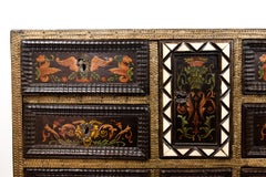 Painted and Inlaid Italian Cupboard on Stand