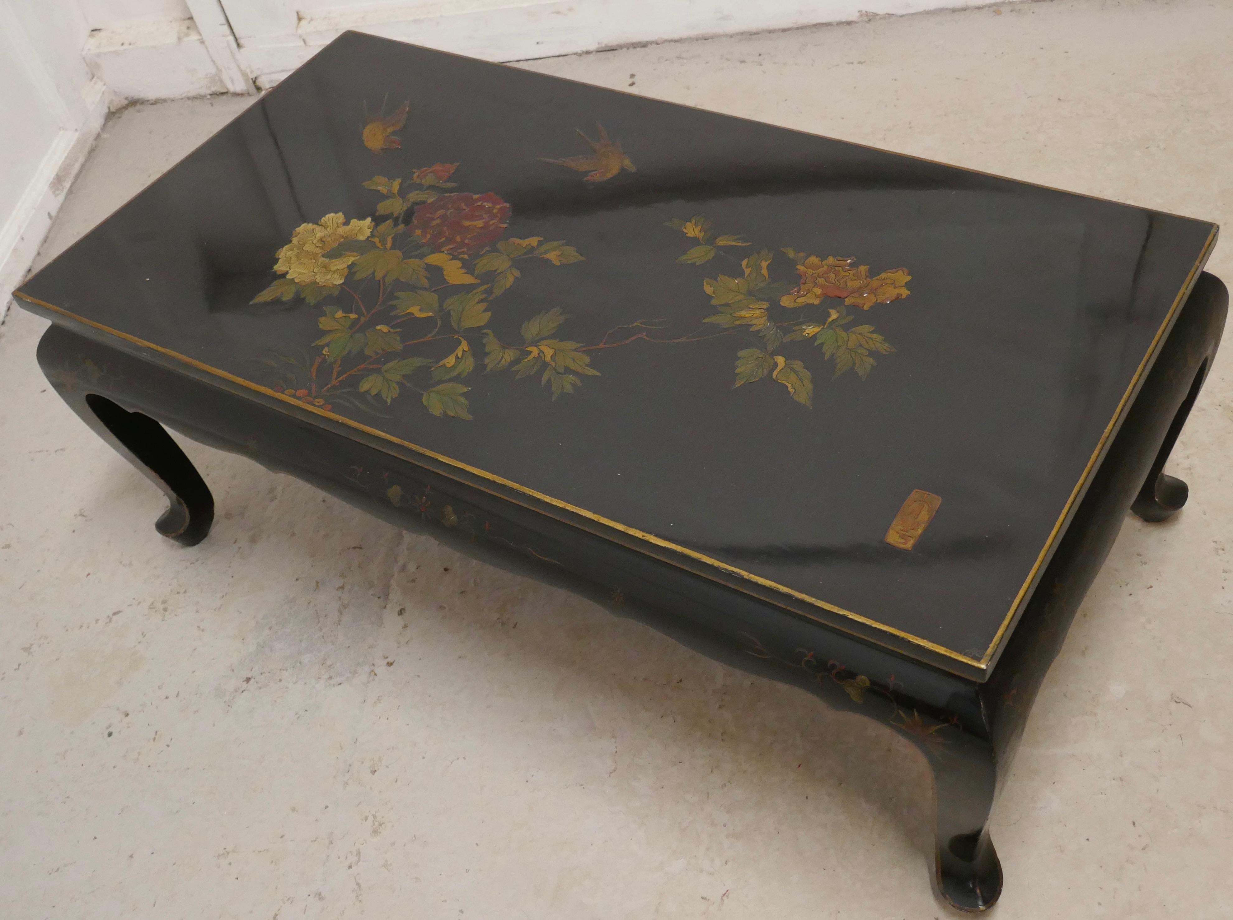Painted and Lacquered Chinoiserie Coffee Table 4