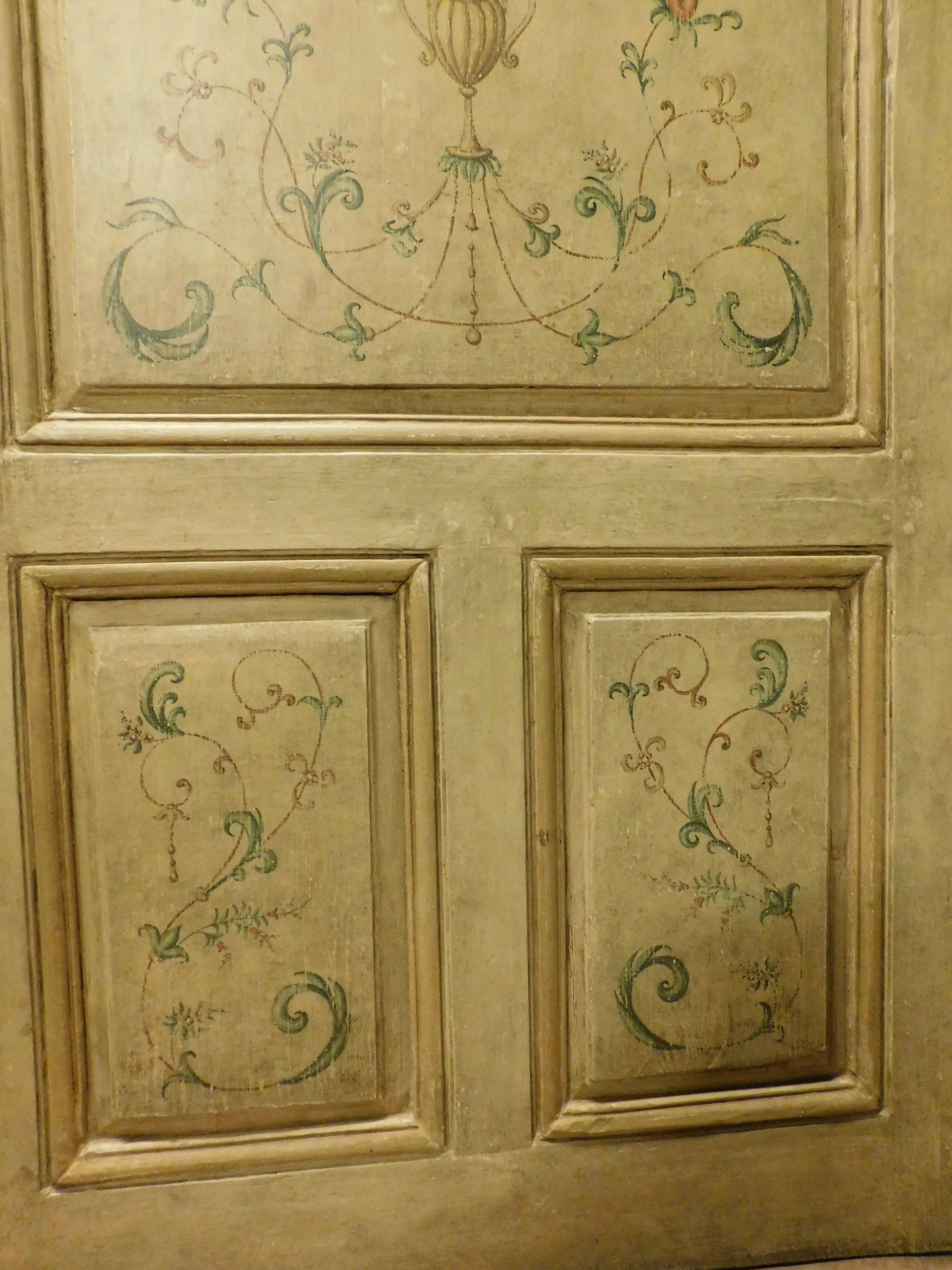 Italian Painted and lacquered door, with wavy panels, Italy