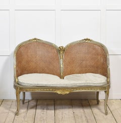 Gemaltes und paketvergoldetes Canape-Sofa