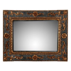 Painted and Parcel Gilt Italian Mirror