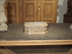 Painted and Parcel Gilt Wooden Table Pedestal from Italy