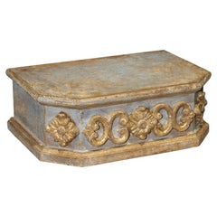 Painted and Parcel Gilt Wooden Table Pedestal from Italy