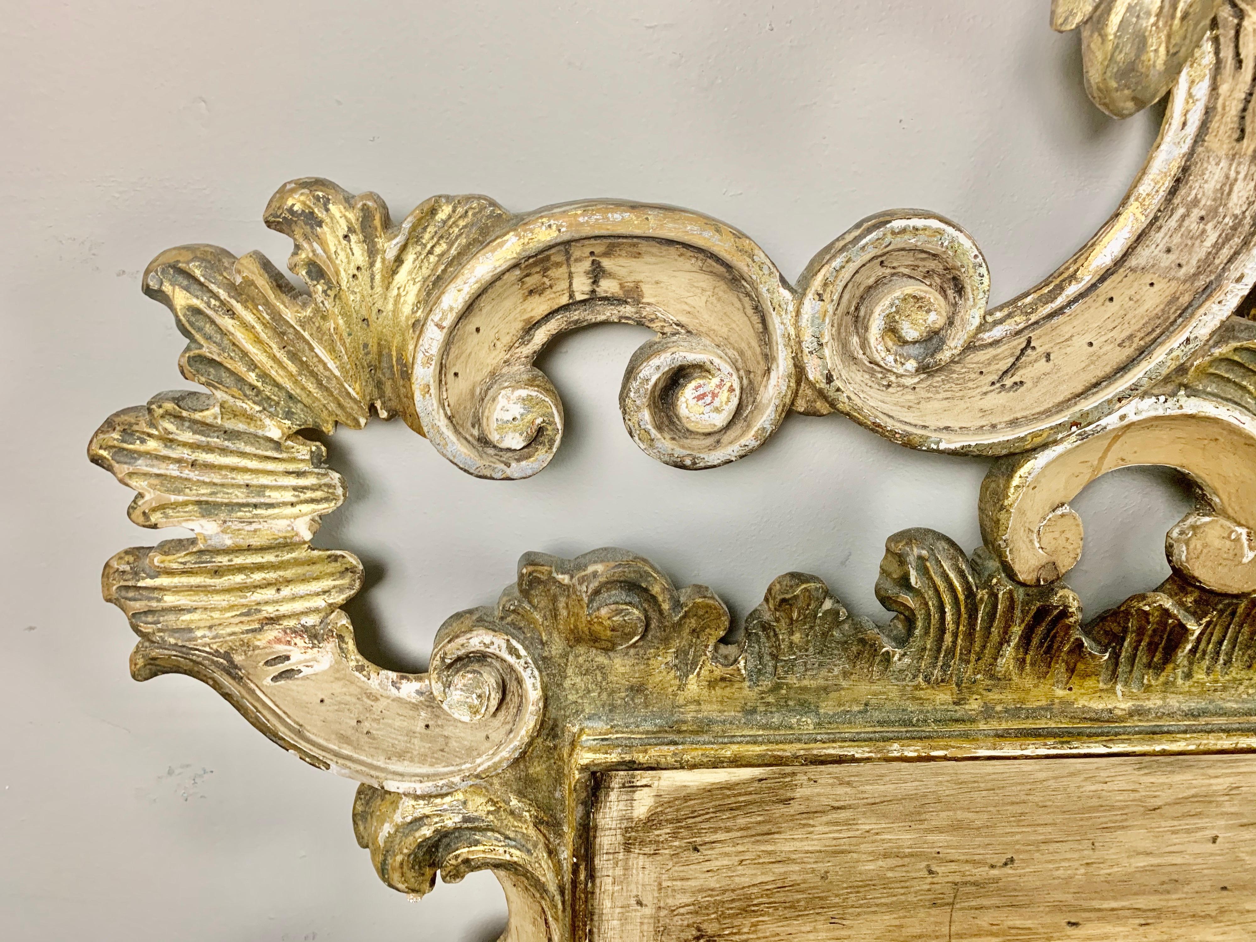 20th Century Painted and Silver Gilt Rococo Style Headboard, circa 1930s