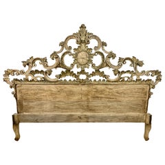 Painted and Silver Gilt Rococo Style Headboard, circa 1930s