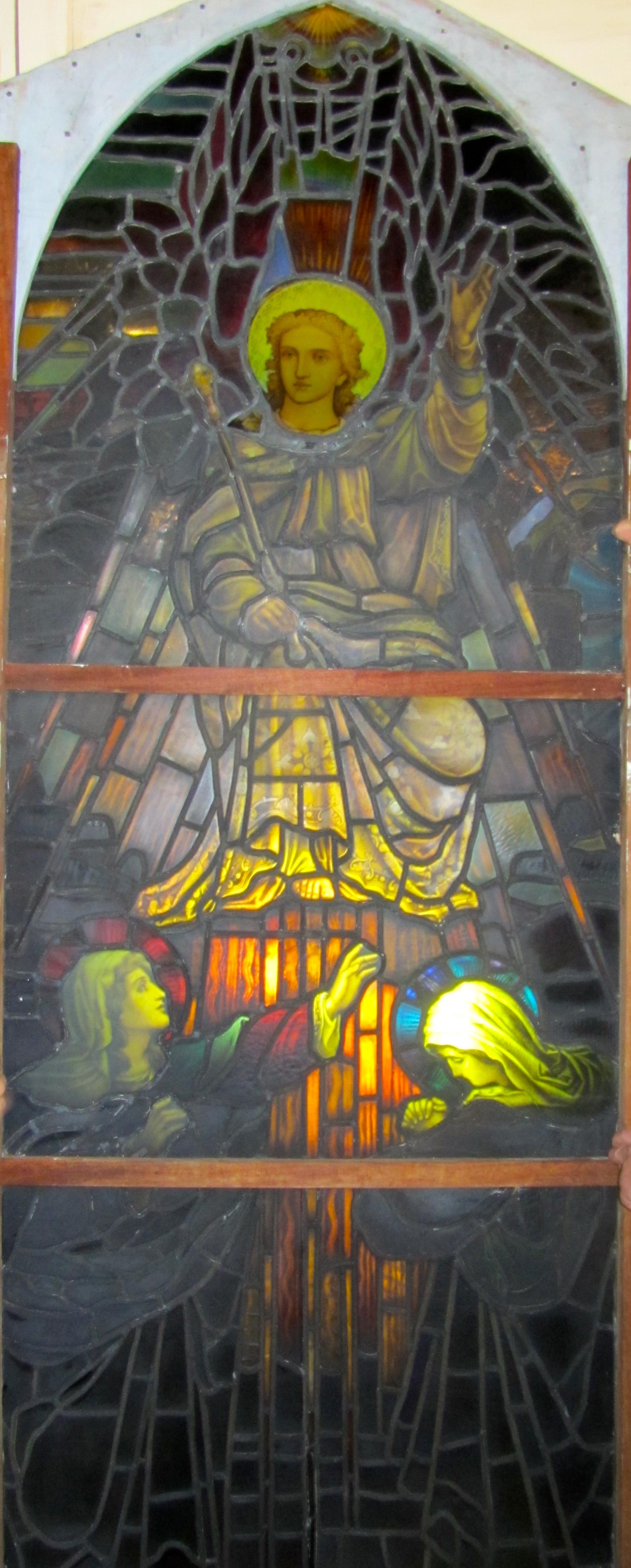 Painted and Stained Glass Window, Leaded Glass Church Window 4