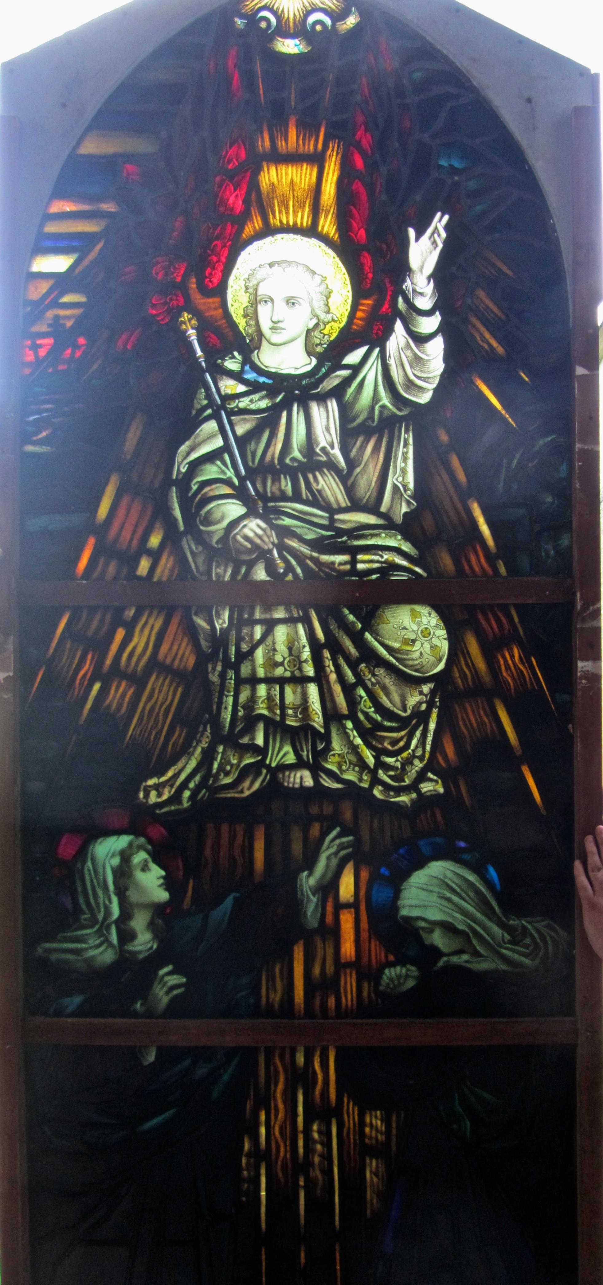 Painted and Stained Glass Window, Leaded Glass Church Window 5