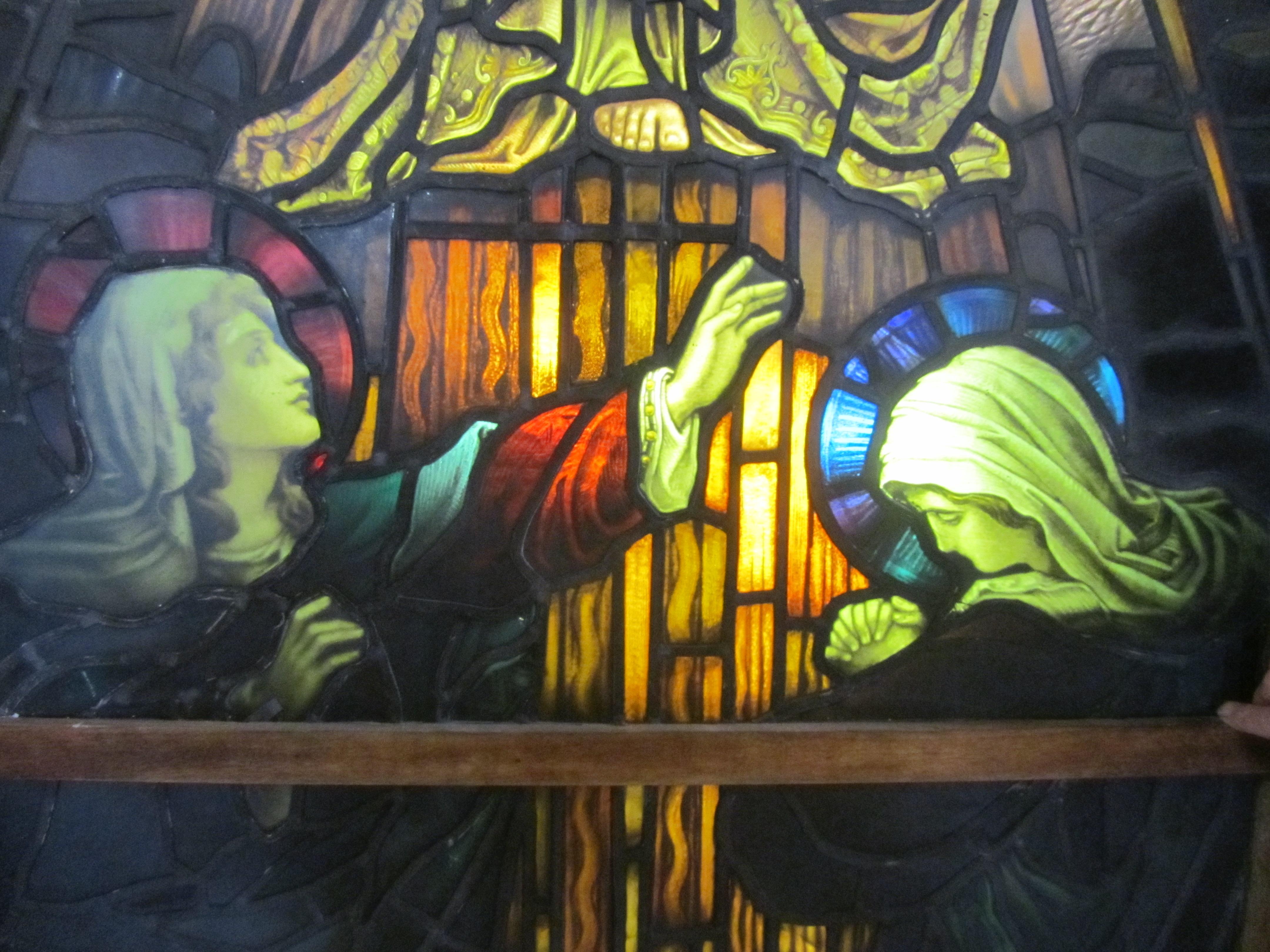 Painted and Stained Glass Window, Leaded Glass Church Window 1