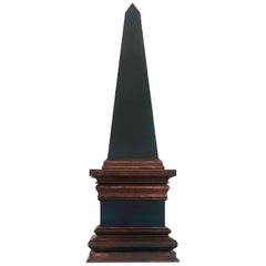 Painted and Stained Large Wooden Obelisk Signed by Designer Barbara Cosgrove