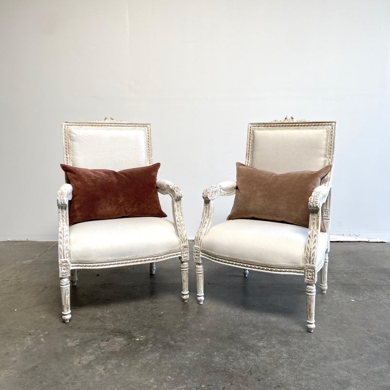 Painted and Upholstered Armchairs For Sale at 1stDibs