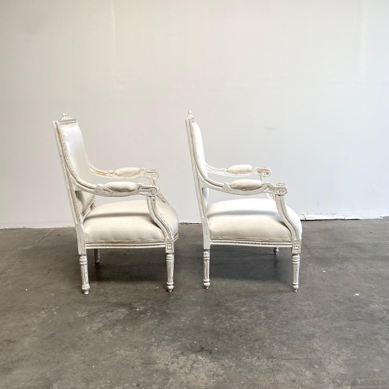 Painted and Upholstered Armchairs For Sale at 1stDibs