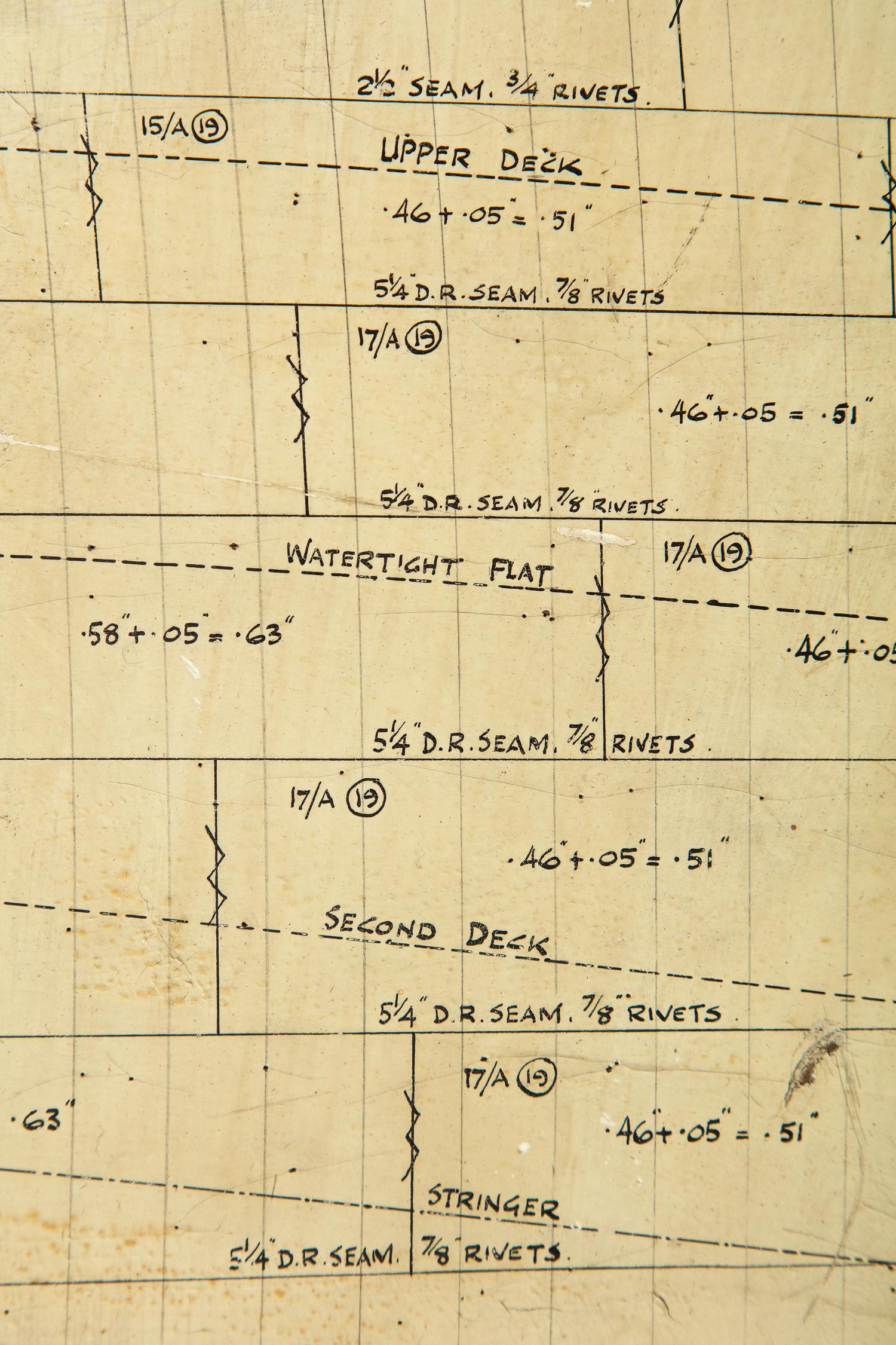 Painted Annotated Half Hull Ship Model 8