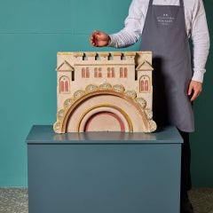 Painted Antique Caen Stone Architectural Fragment