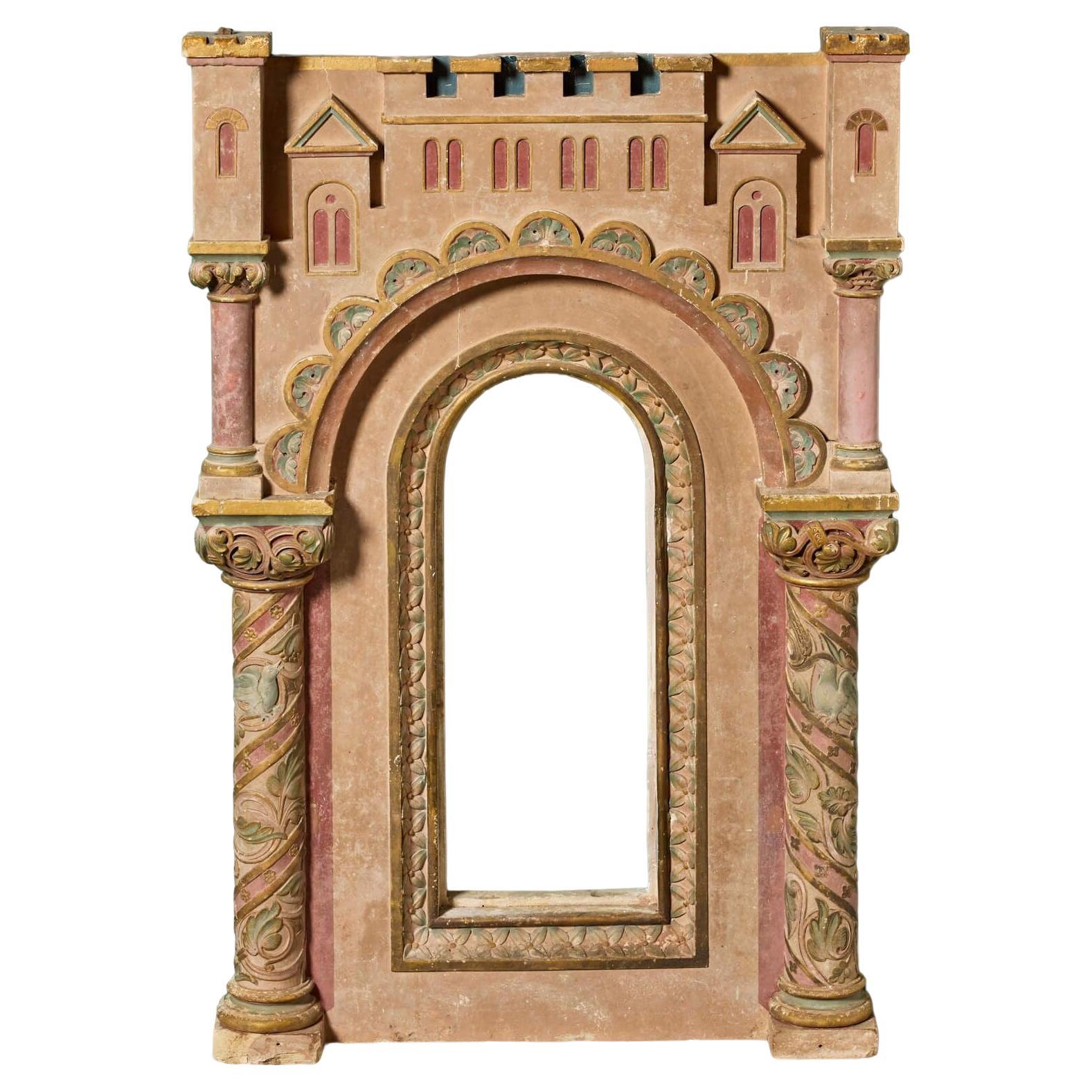 Painted Antique Caen Stone Architectural Model For Sale