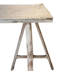 Painted Antique Door Sawhorse Console Table Desk