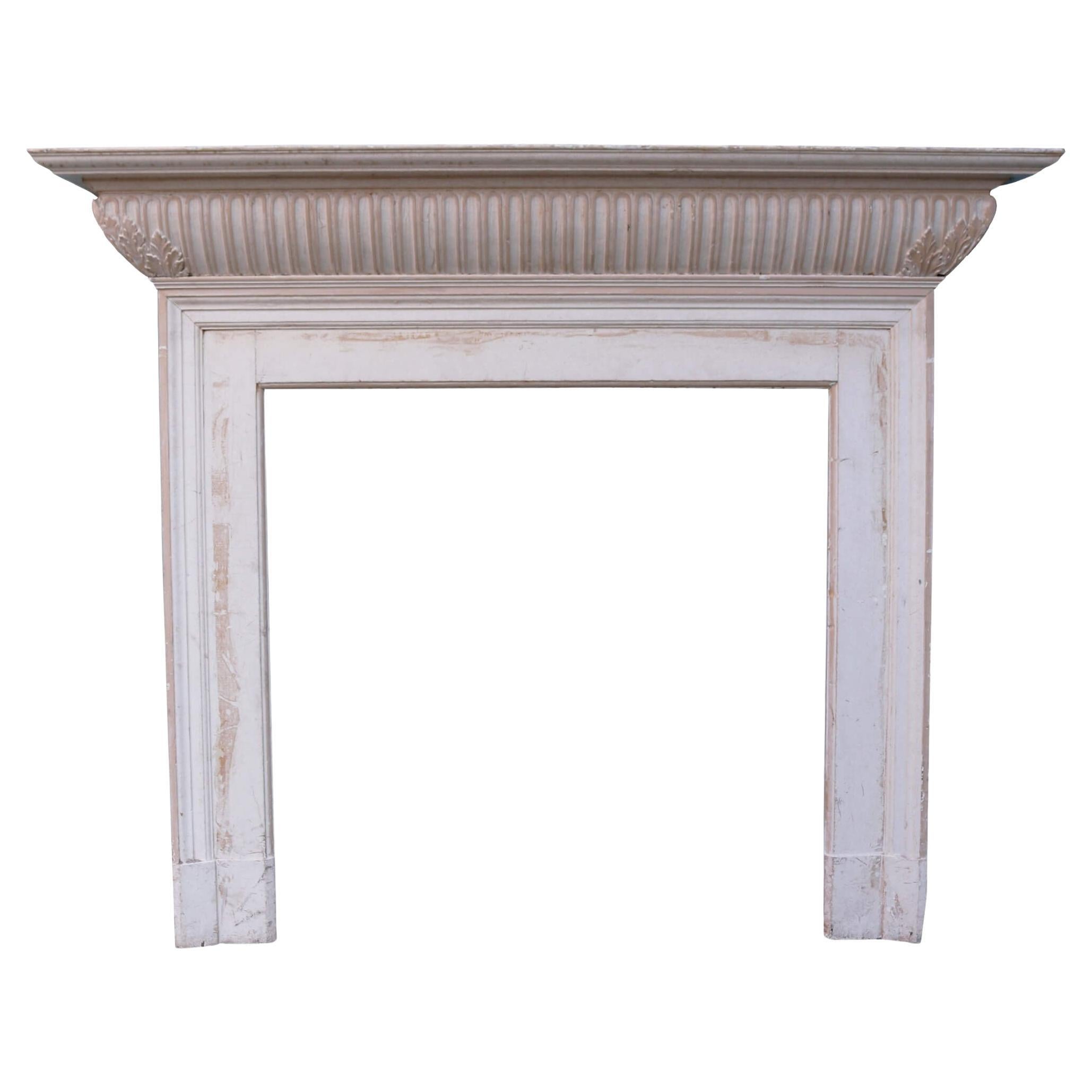 Painted Antique Fireplace Mantel Late 19th Century