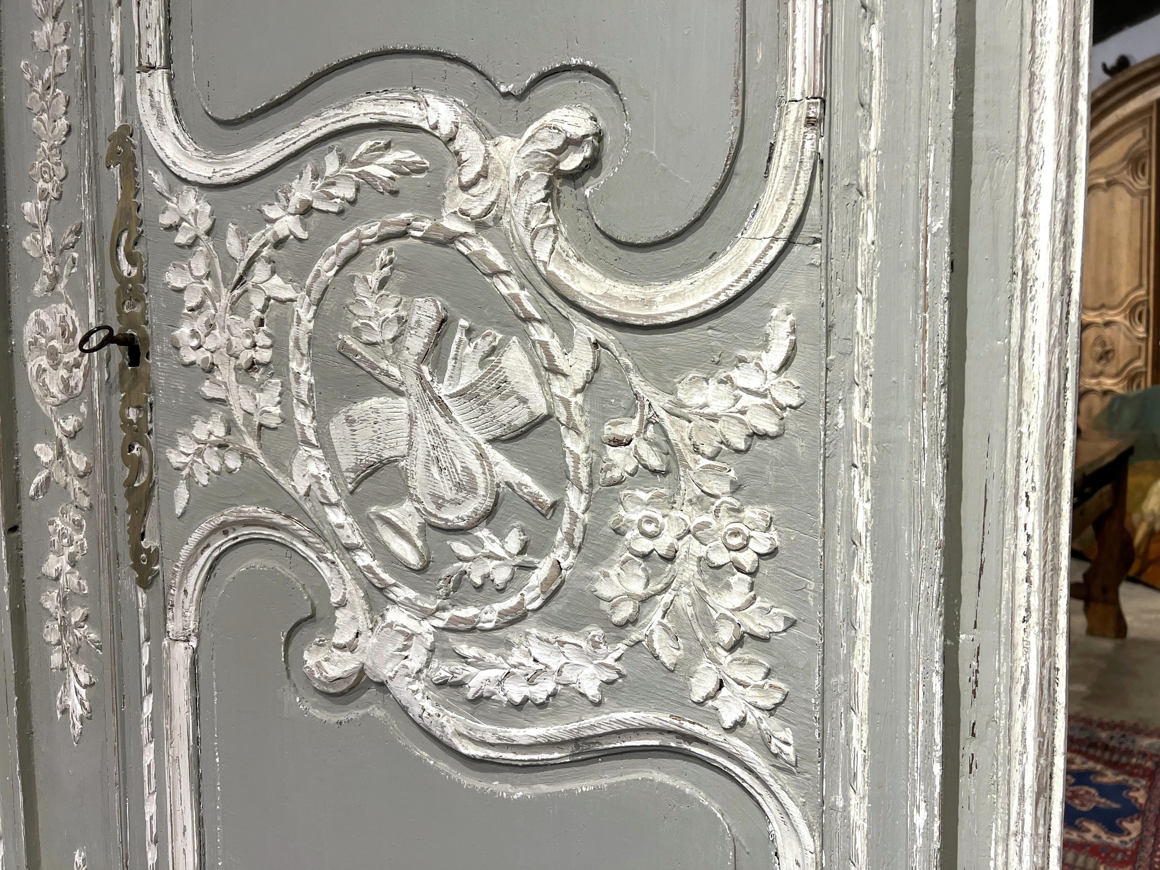 Armoire de Fécamp in Oak francese antico e dipinto, XIX secolo in vendita 7