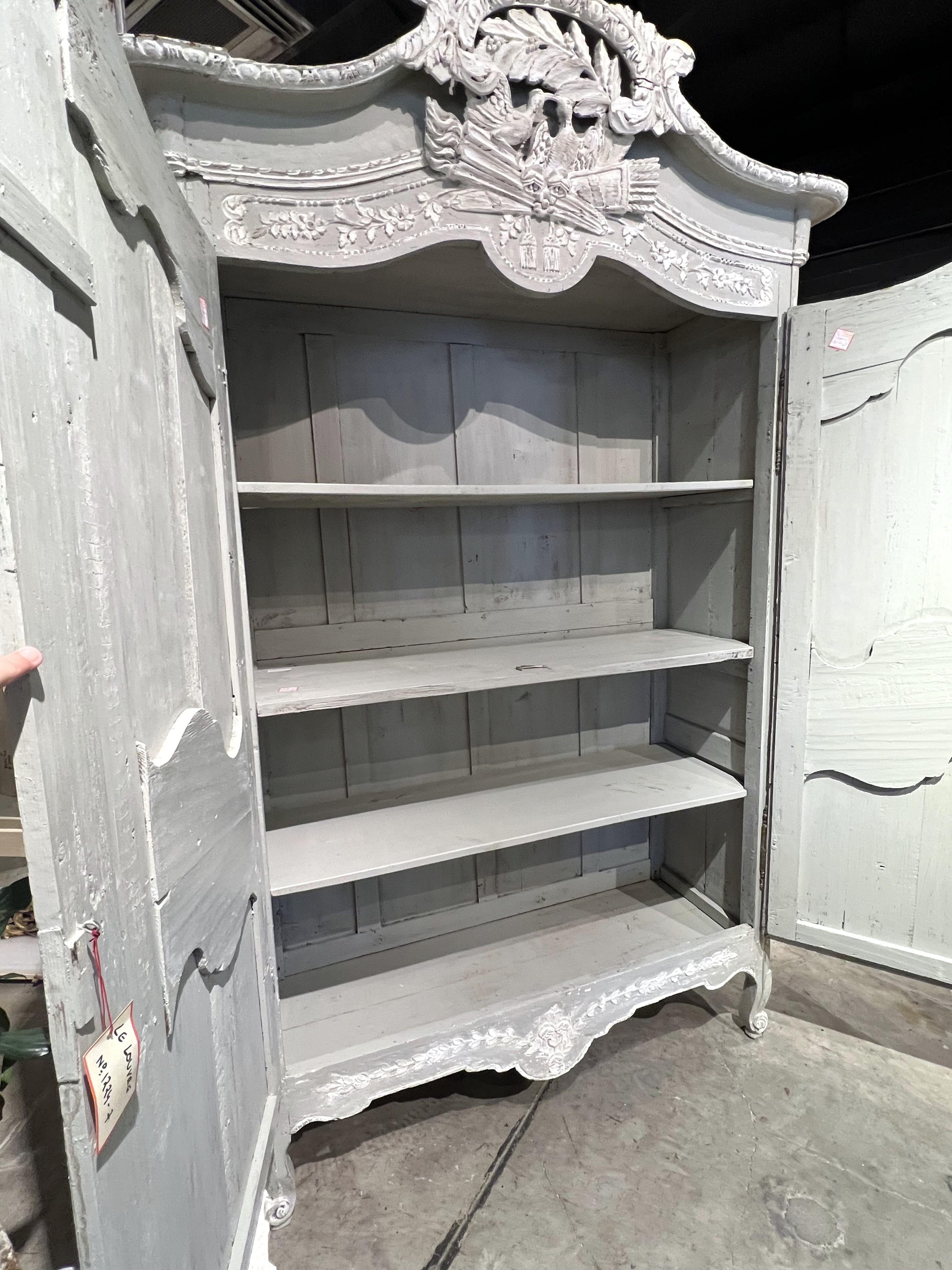 Armoire de Fécamp in Oak francese antico e dipinto, XIX secolo in vendita 9