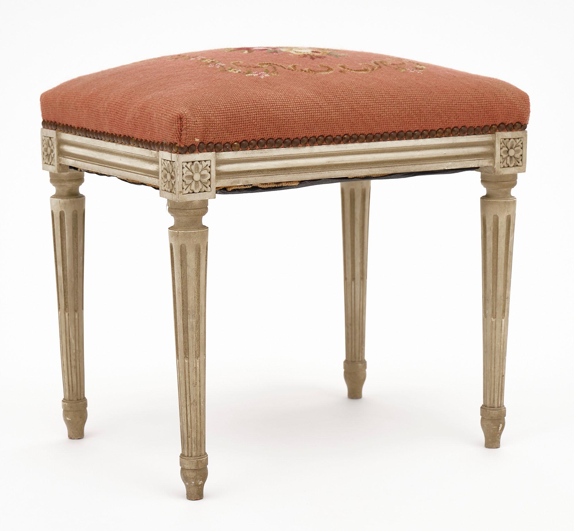 Louis XVI Painted Antique French Stool