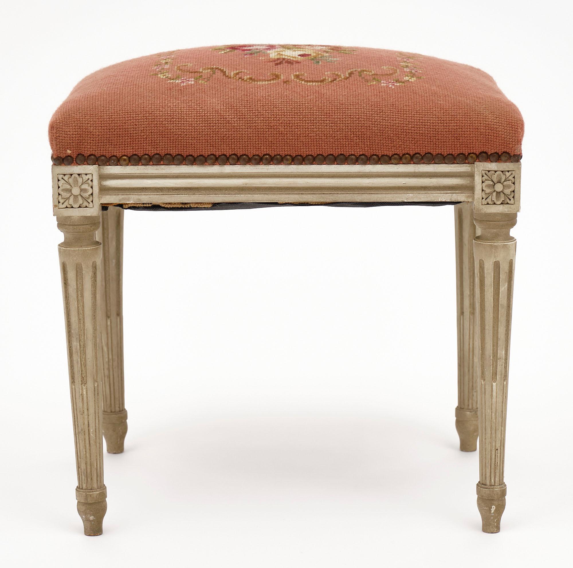 Early 20th Century Painted Antique French Stool