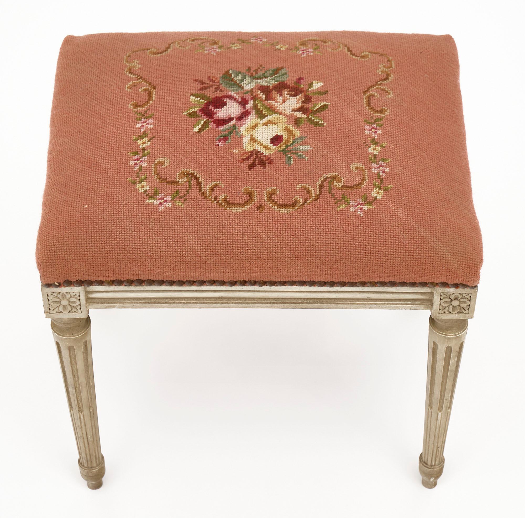 Painted Antique French Stool 1