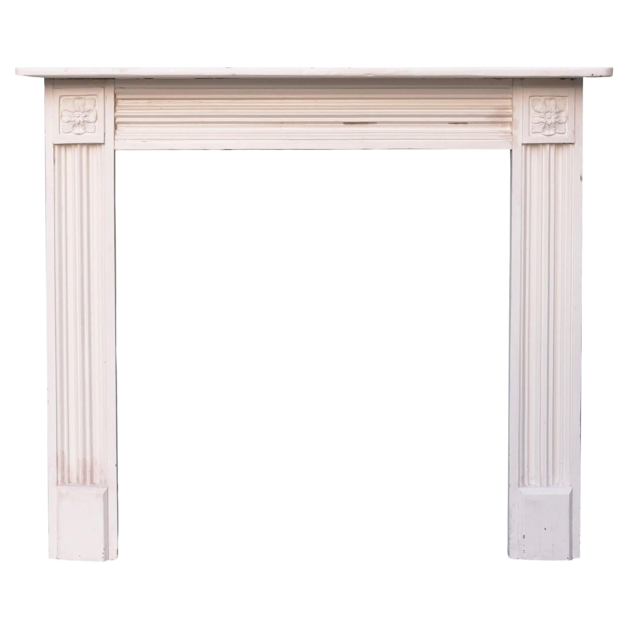 Painted Antique Georgian Style Fire Mantel For Sale