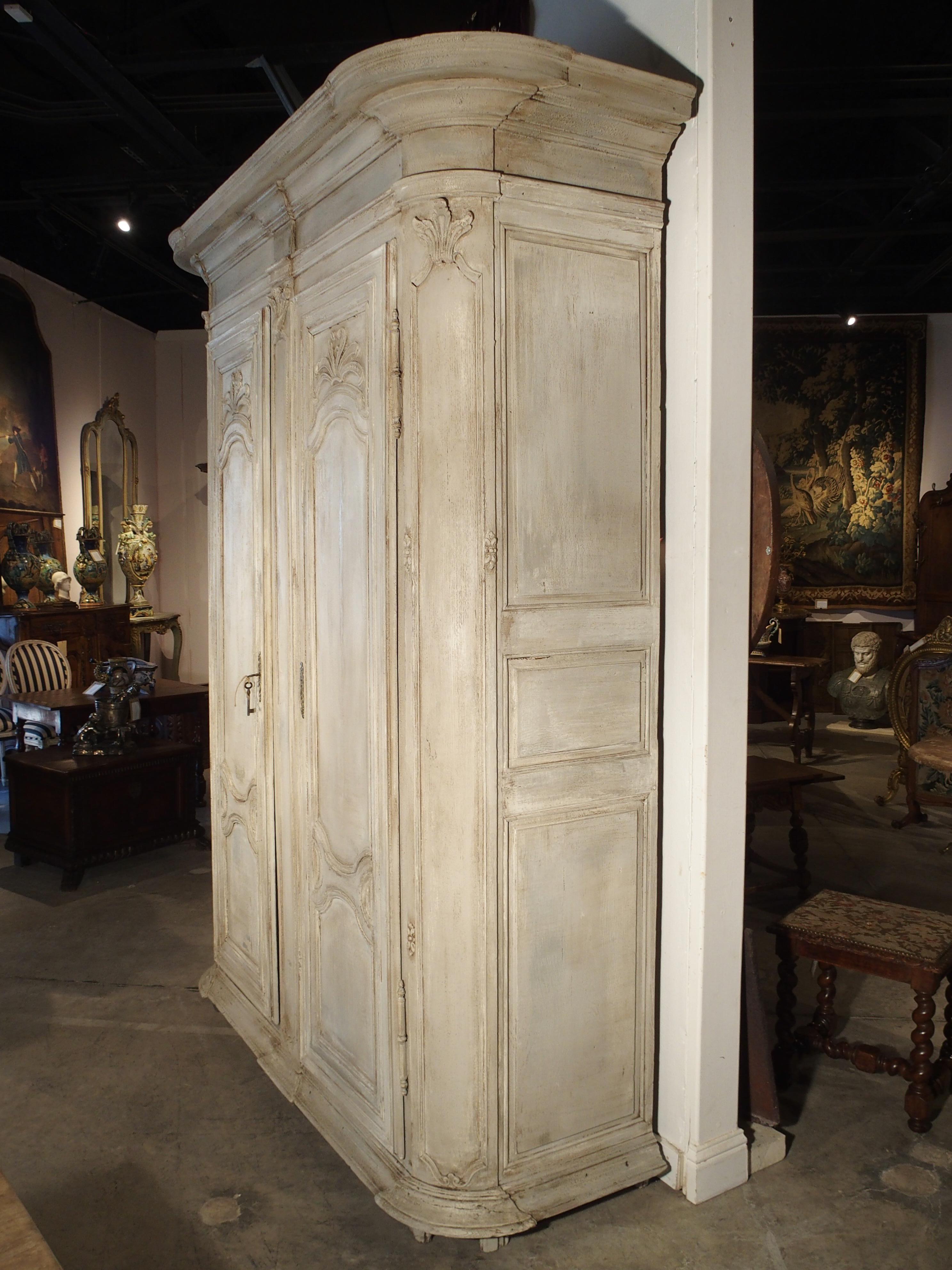 Painted Antique Oak Armoire, Ile-de-France, 19th Century 11