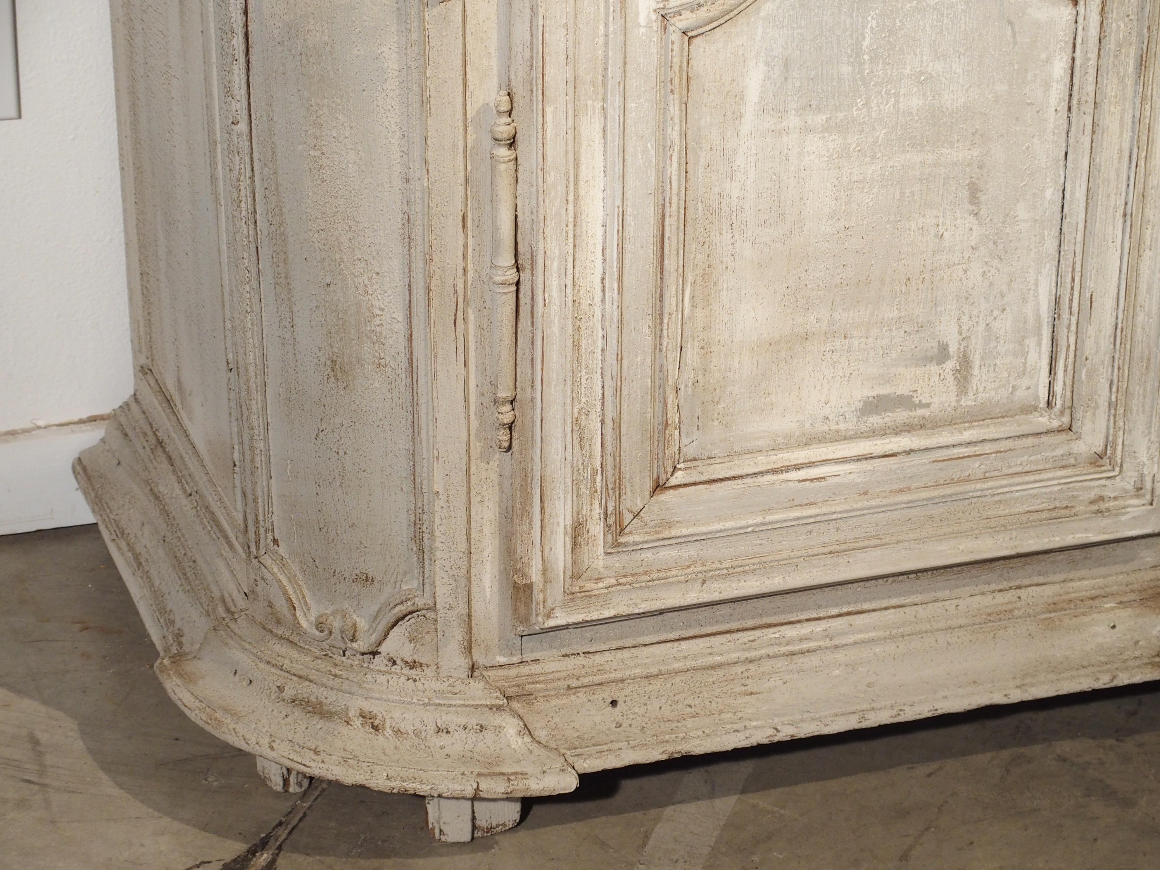 Painted Antique Oak Armoire, Ile-de-France, 19th Century In Good Condition In Dallas, TX