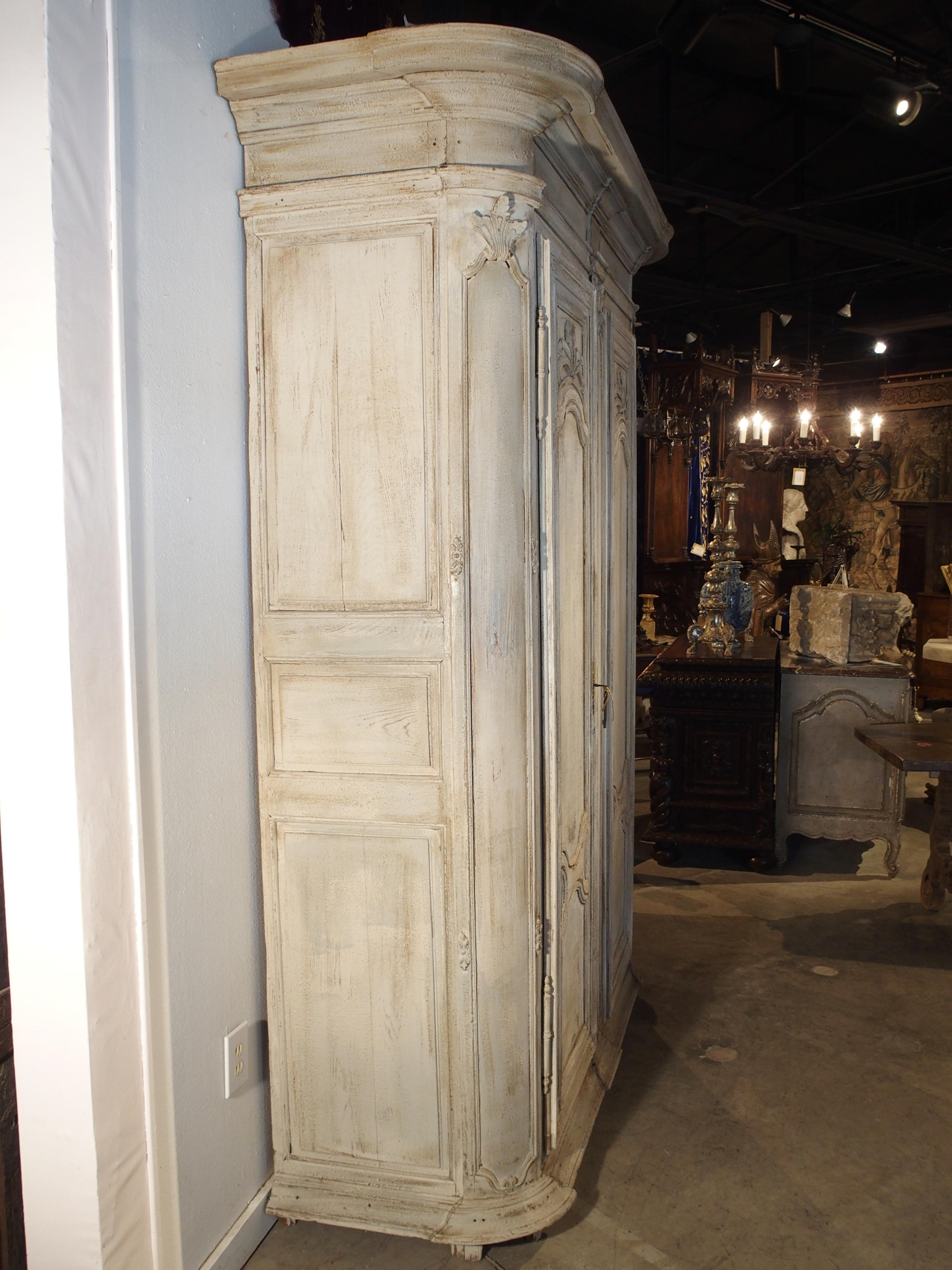 Painted Antique Oak Armoire, Ile-de-France, 19th Century 2