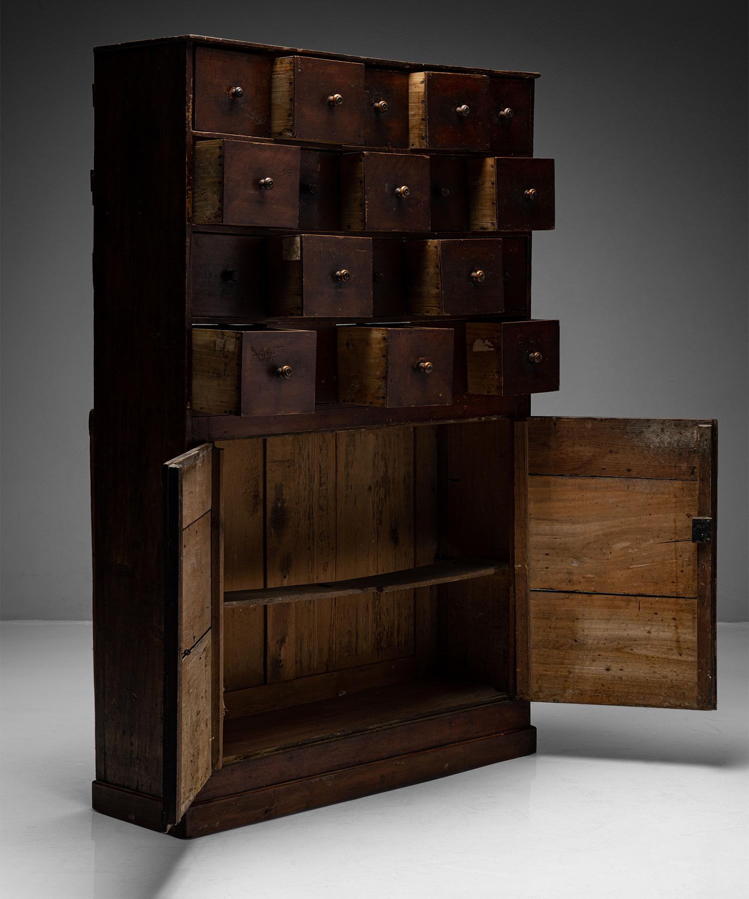 19th Century Painted Apothecary Cabinet, England, Circa 1850