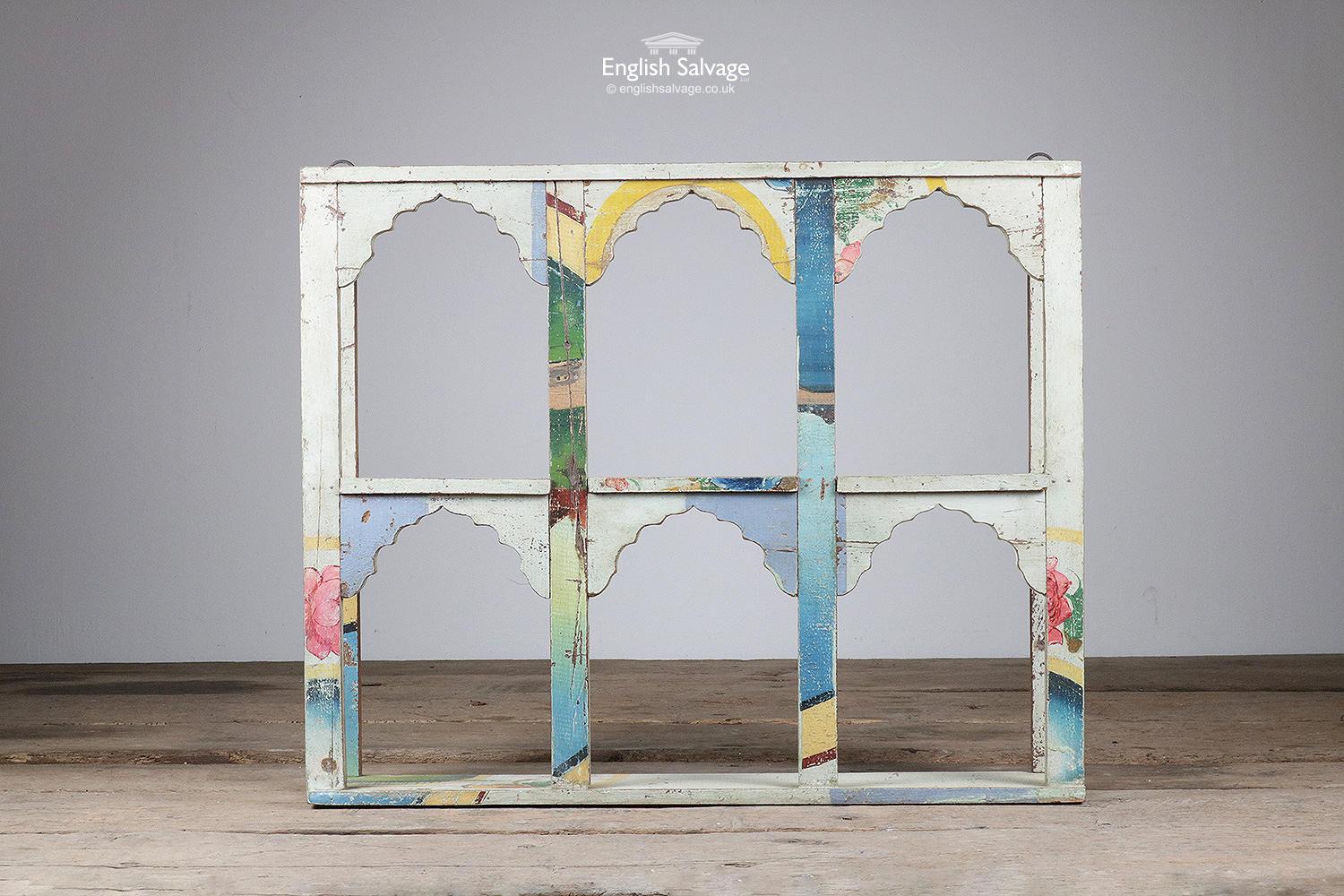Asian Painted Arched Hardwood Wall Shelves, 20th Century For Sale