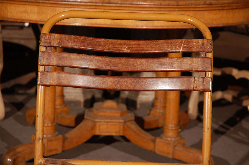 English Painted Bakelite Slat Stacking Chairs, England, circa 1940