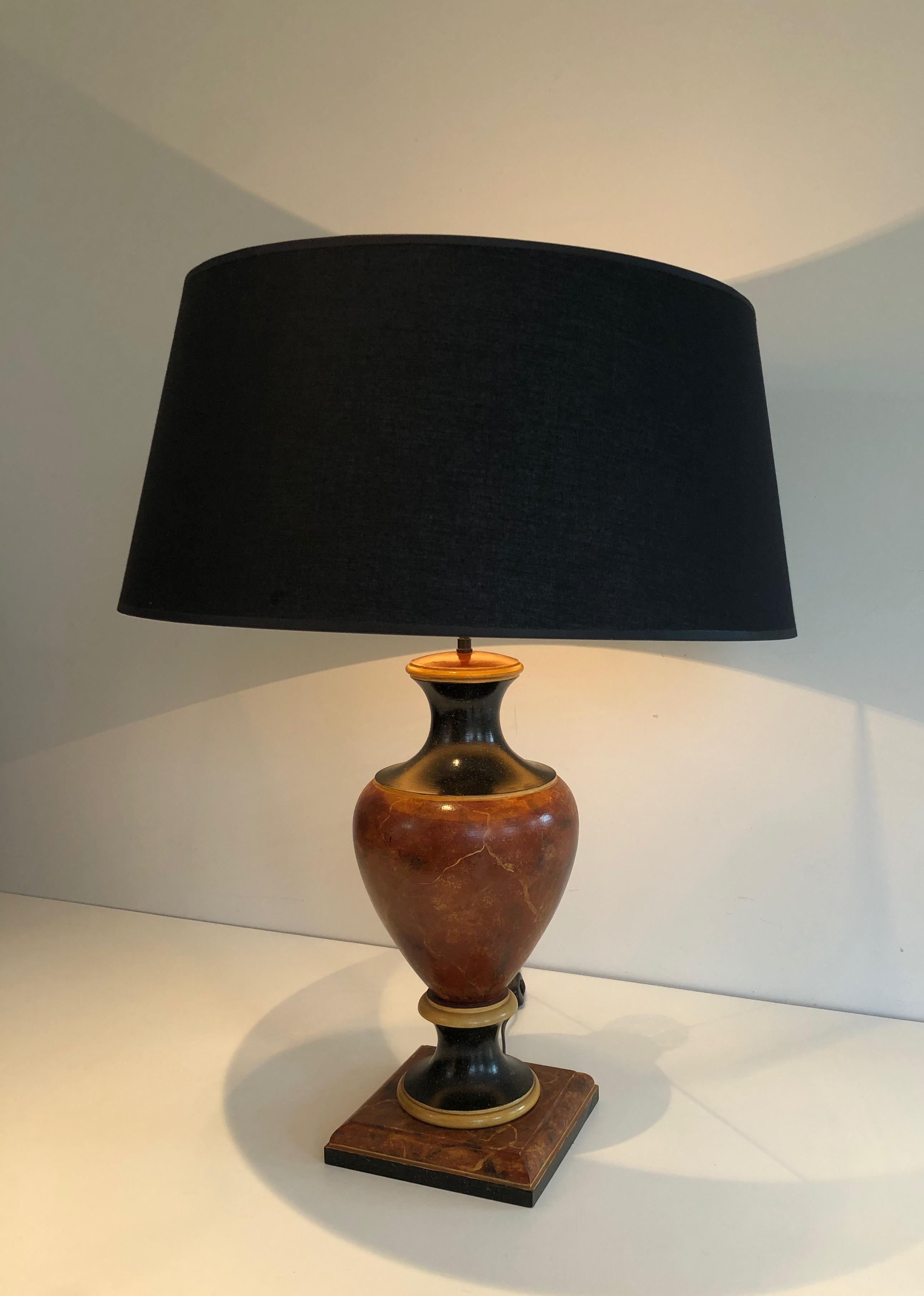 Neoclassical Painted Baluster Wooden Table Lamp