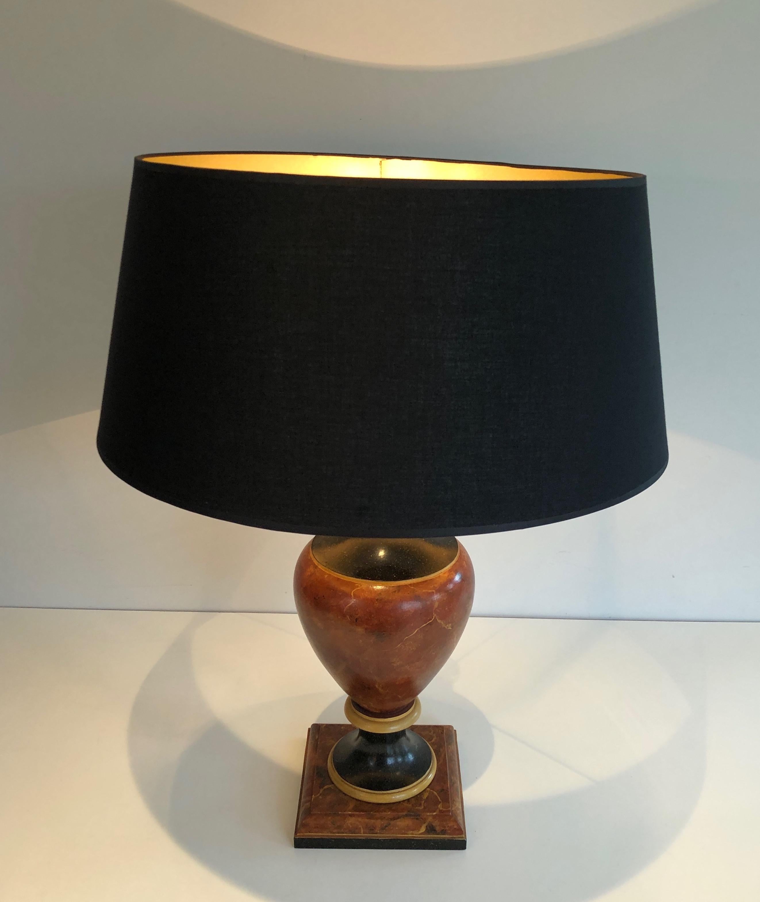 Painted Baluster Wooden Table Lamp In Good Condition In Marcq-en-Barœul, Hauts-de-France