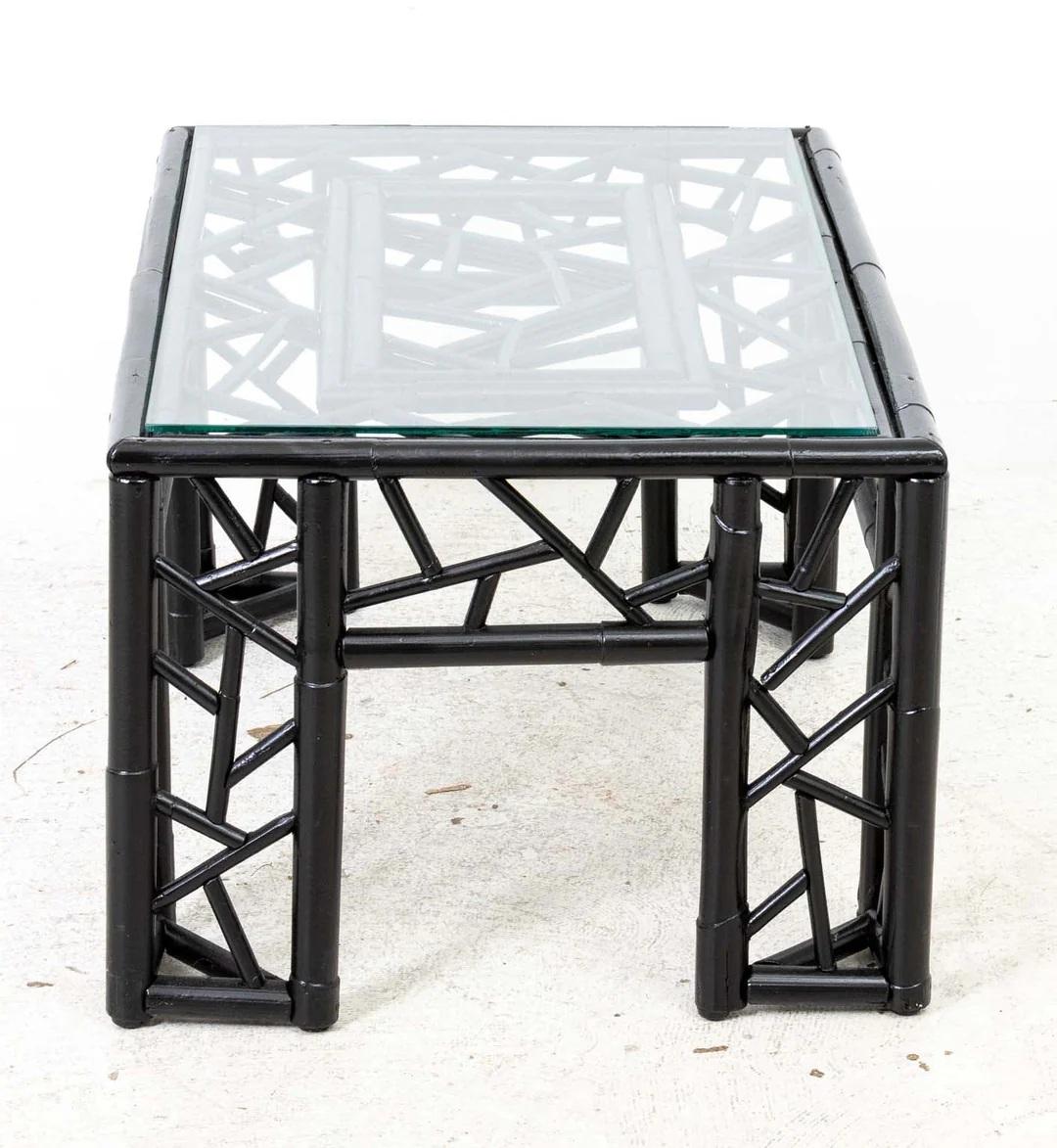 Unknown Painted Bamboo Coffee Table For Sale