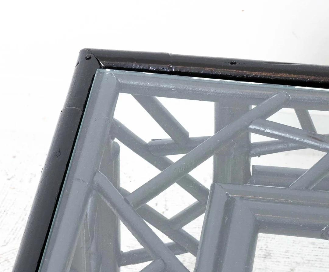 20th Century Painted Bamboo Coffee Table For Sale