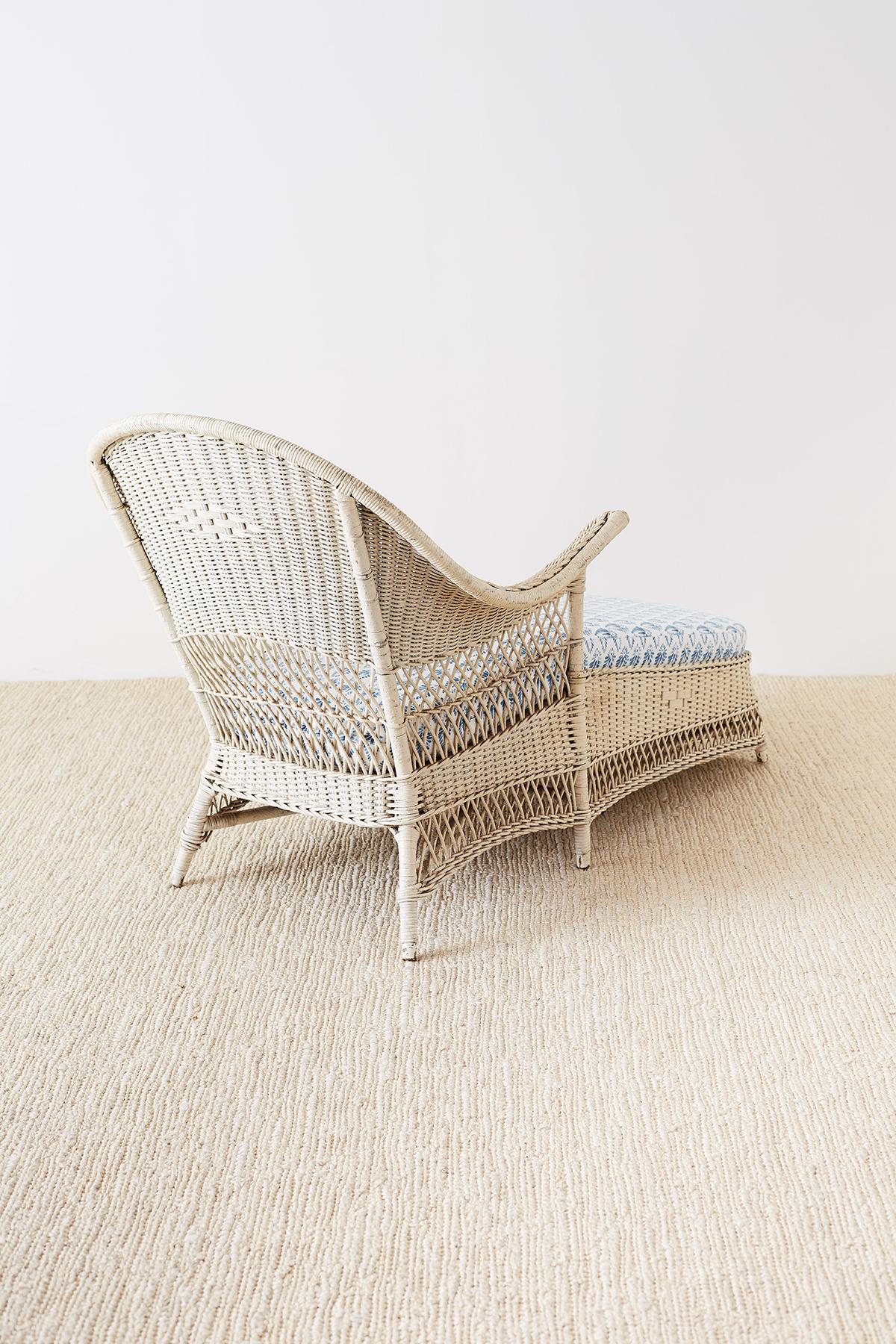 Painted Bar Harbor Willow and Wicker Chaise Lounge 8