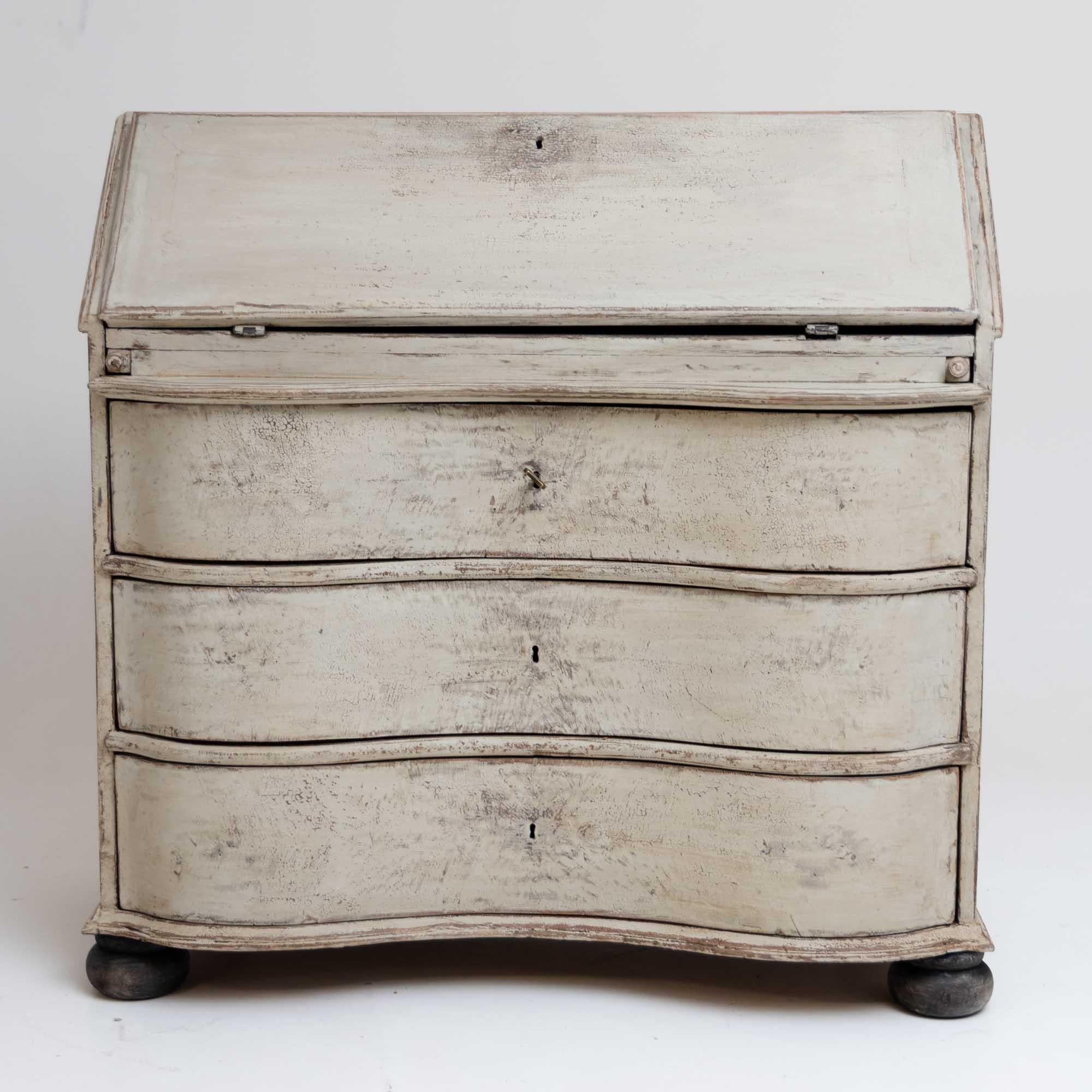 18th Century and Earlier Painted Baroque Secretaire, 18th Century For Sale