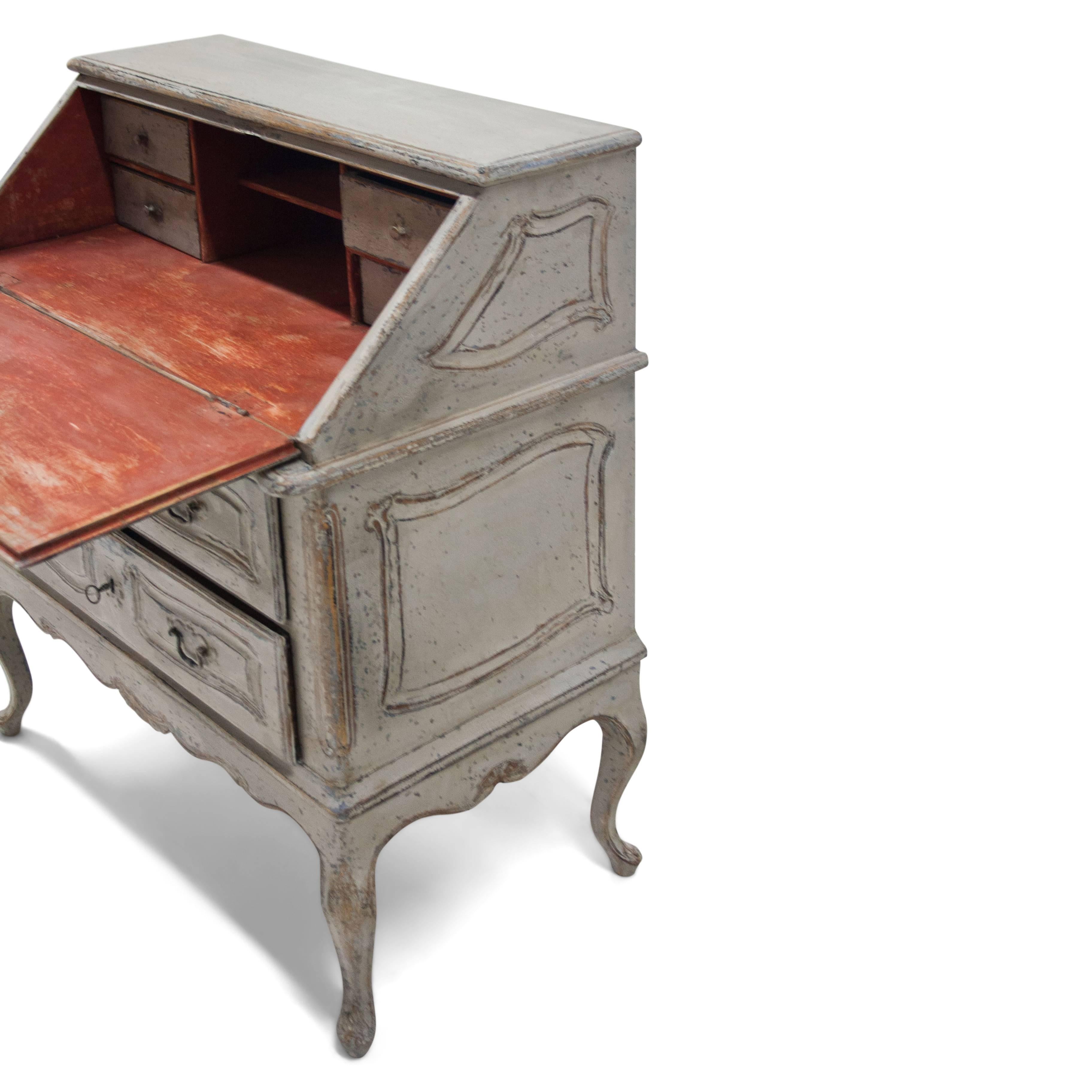 Painted Baroque Secretaire, 19th Century In Good Condition In Greding, DE