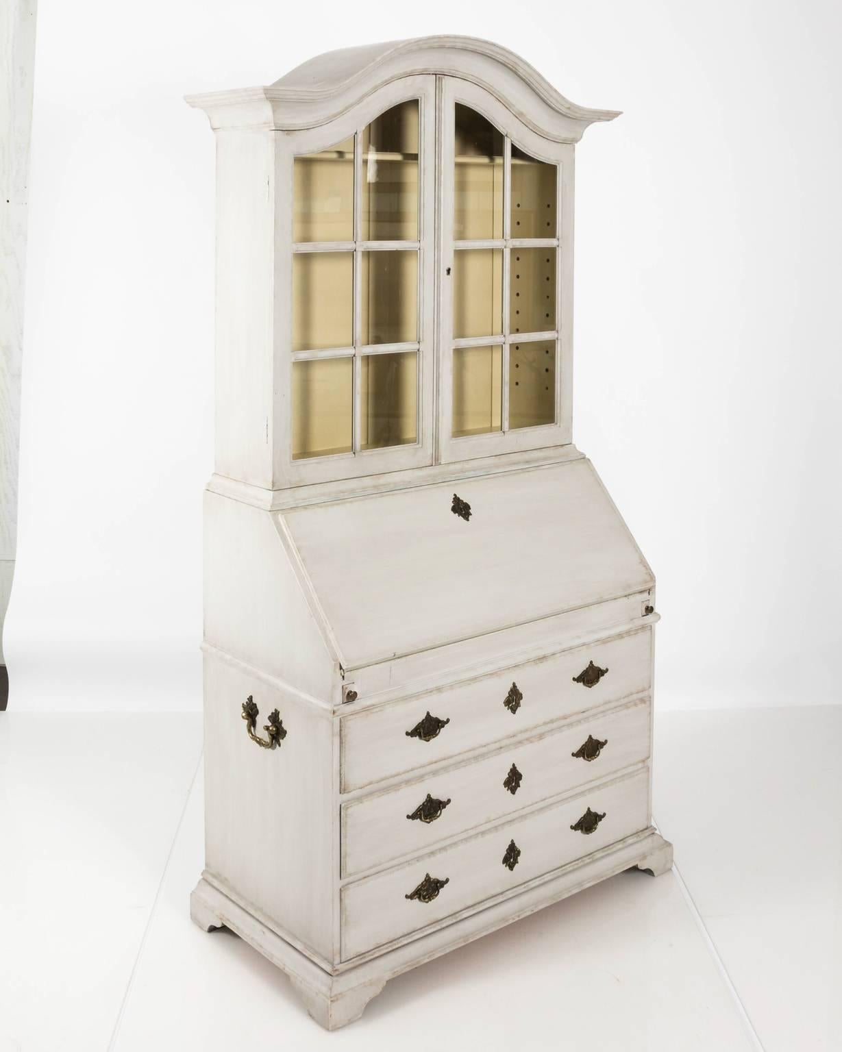 Early 20th Century Painted Baroque Style Writing Cabinet