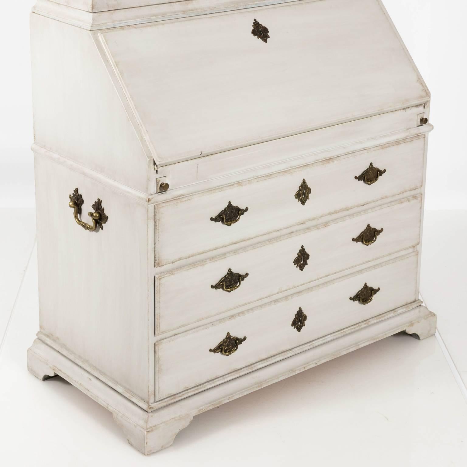 Pine Painted Baroque Style Writing Cabinet