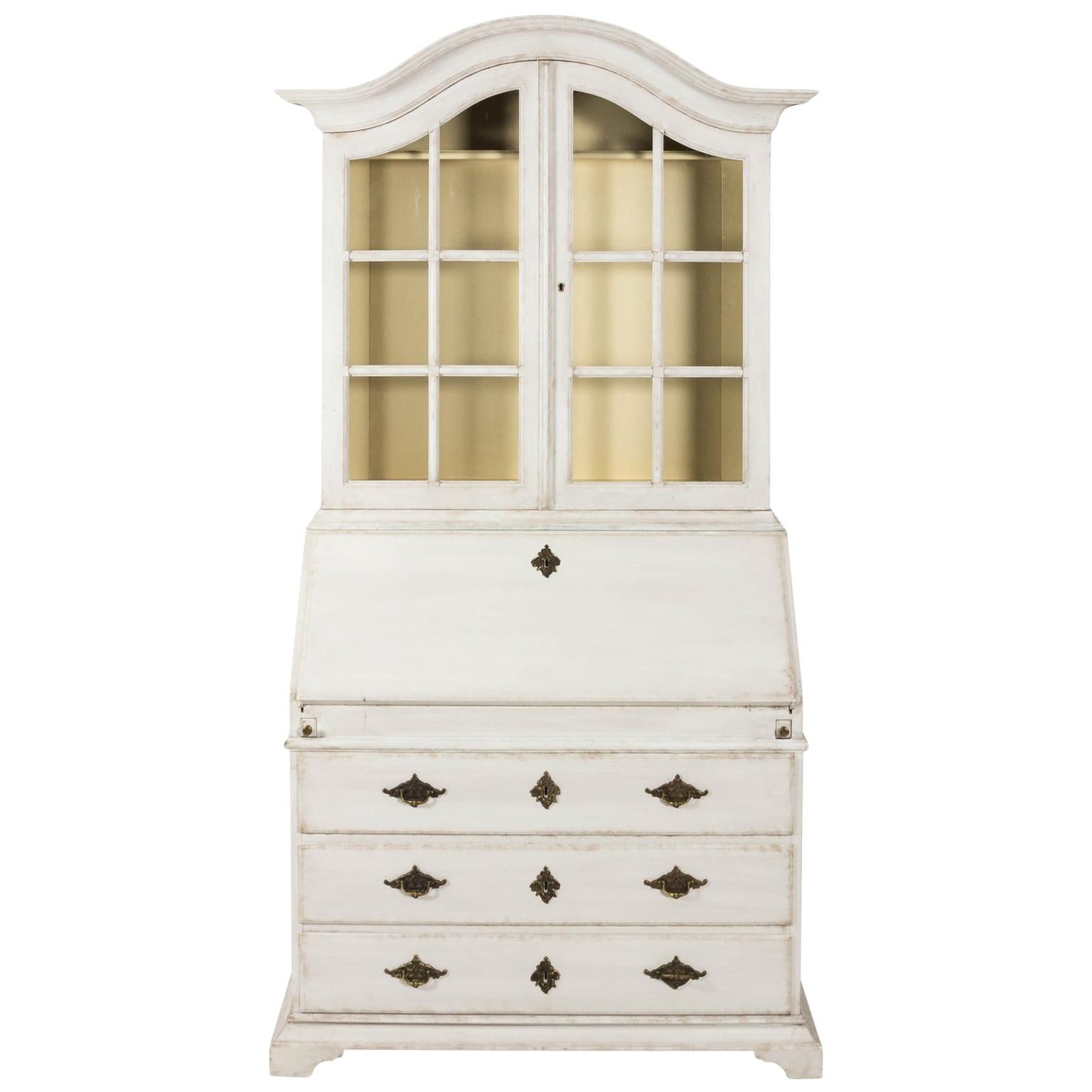 Painted Baroque Style Writing Cabinet