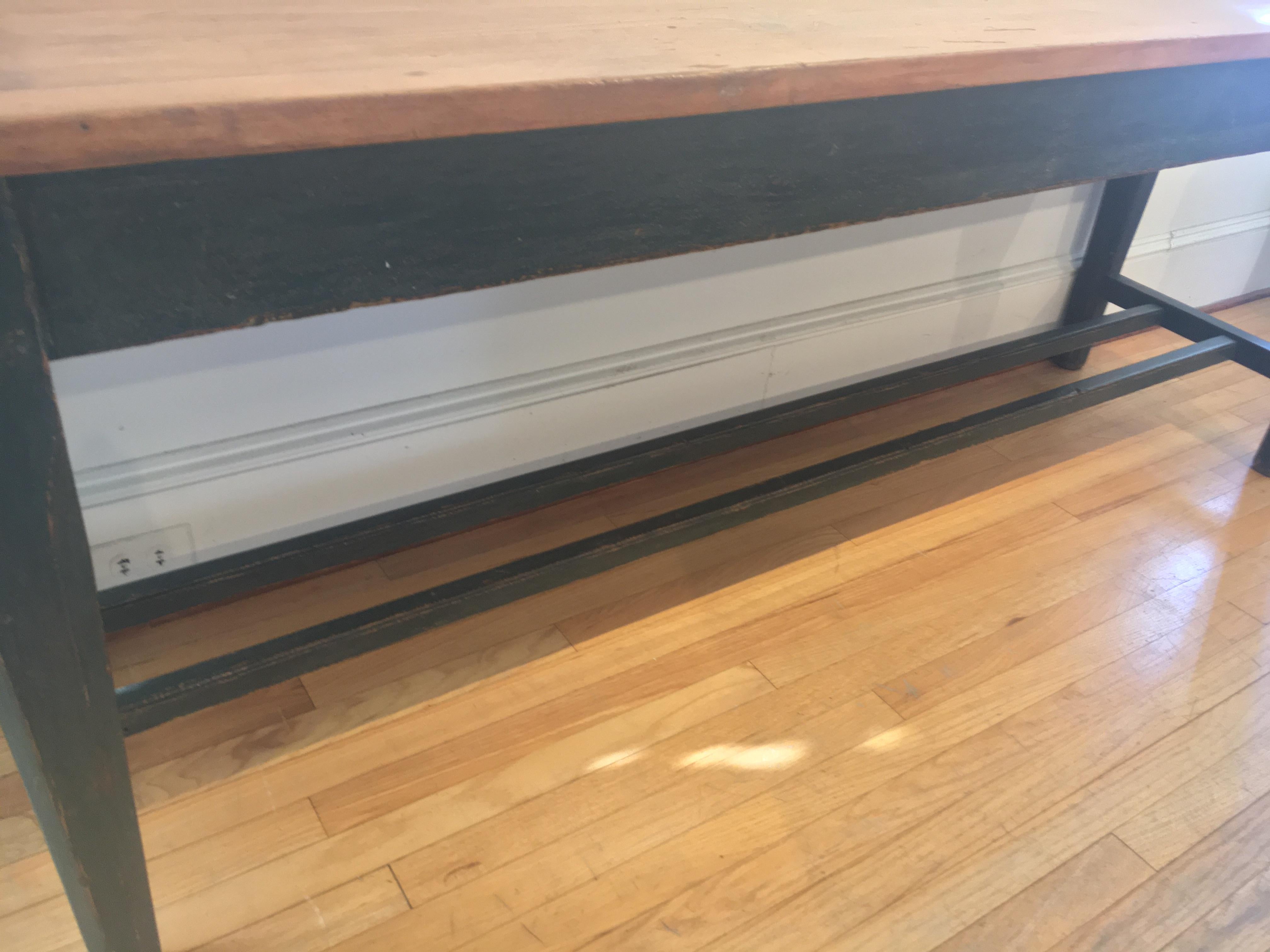 Painted Base Canadian Sideboard with Cross Stretchers In Good Condition In Sheffield, MA