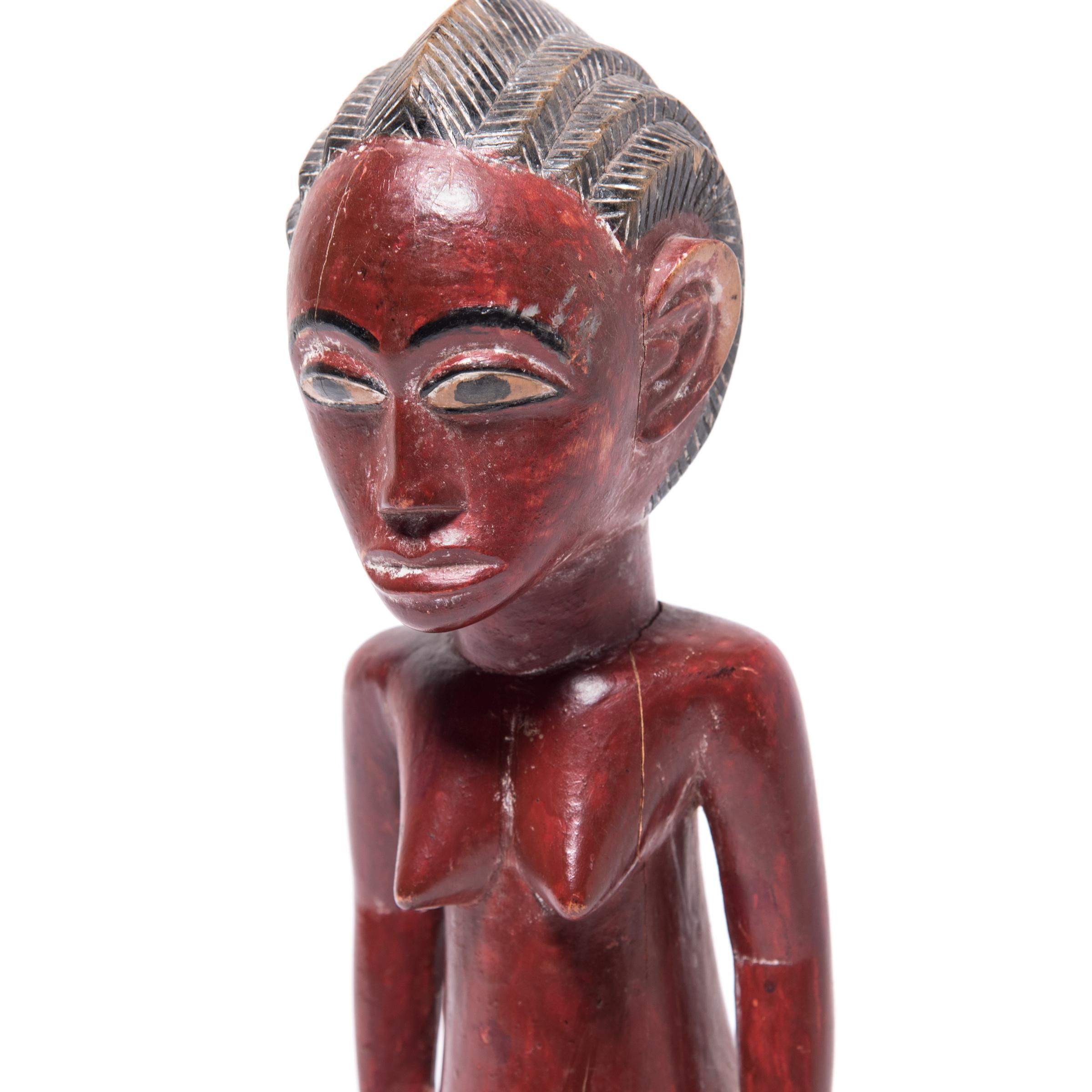 Hand-Carved Painted Baule Blolo Bla Figure For Sale