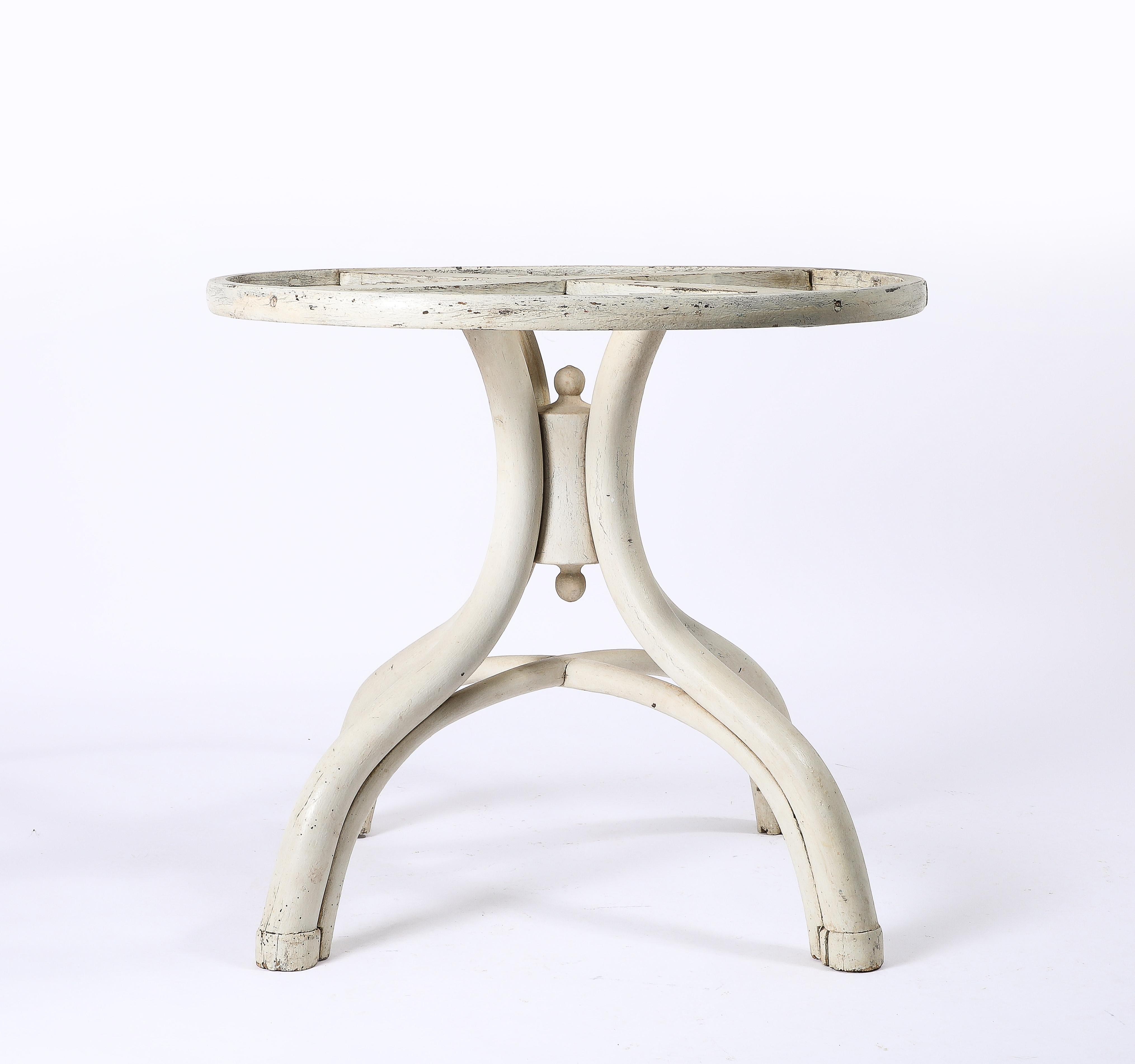 Tavolo da centro in bengala dipinto con piano in marmo scuro di Thonet, Austria, anni '40 in vendita 9