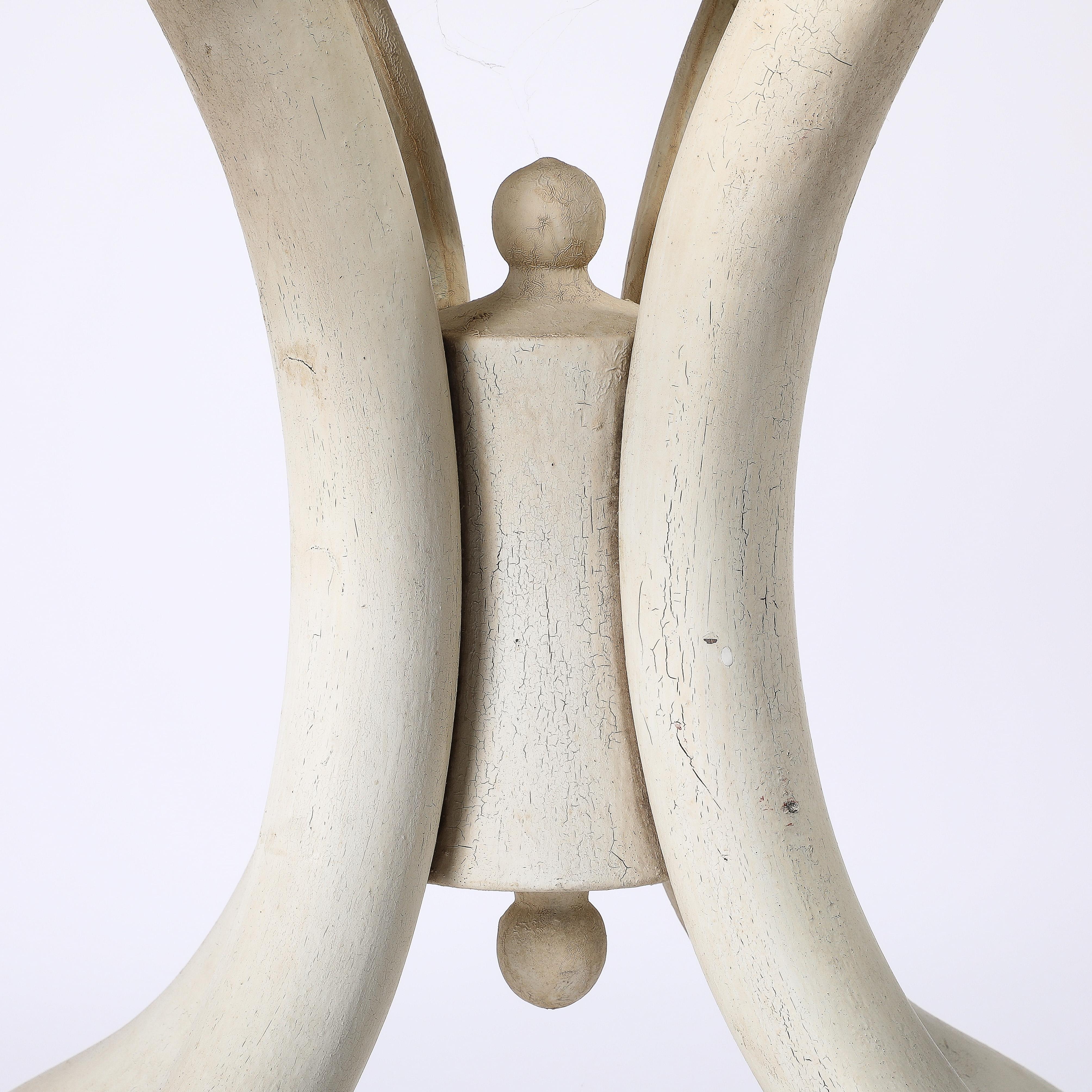 Tavolo da centro in bengala dipinto con piano in marmo scuro di Thonet, Austria, anni '40 in vendita 11